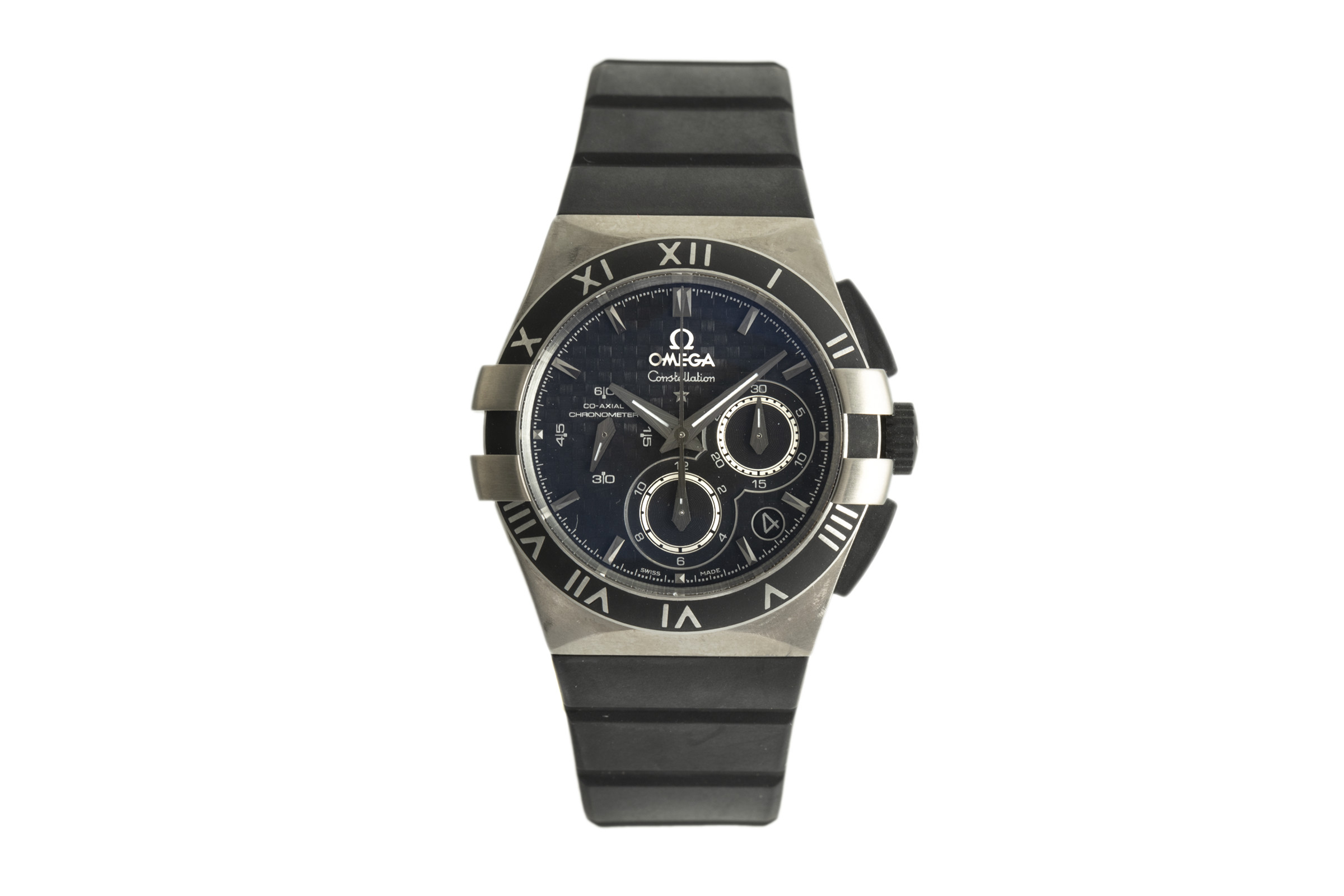Omega Constellation chronograph titanium automatic Kal. 3313 Ref. 121.92.35.50.01.001, 778.1202