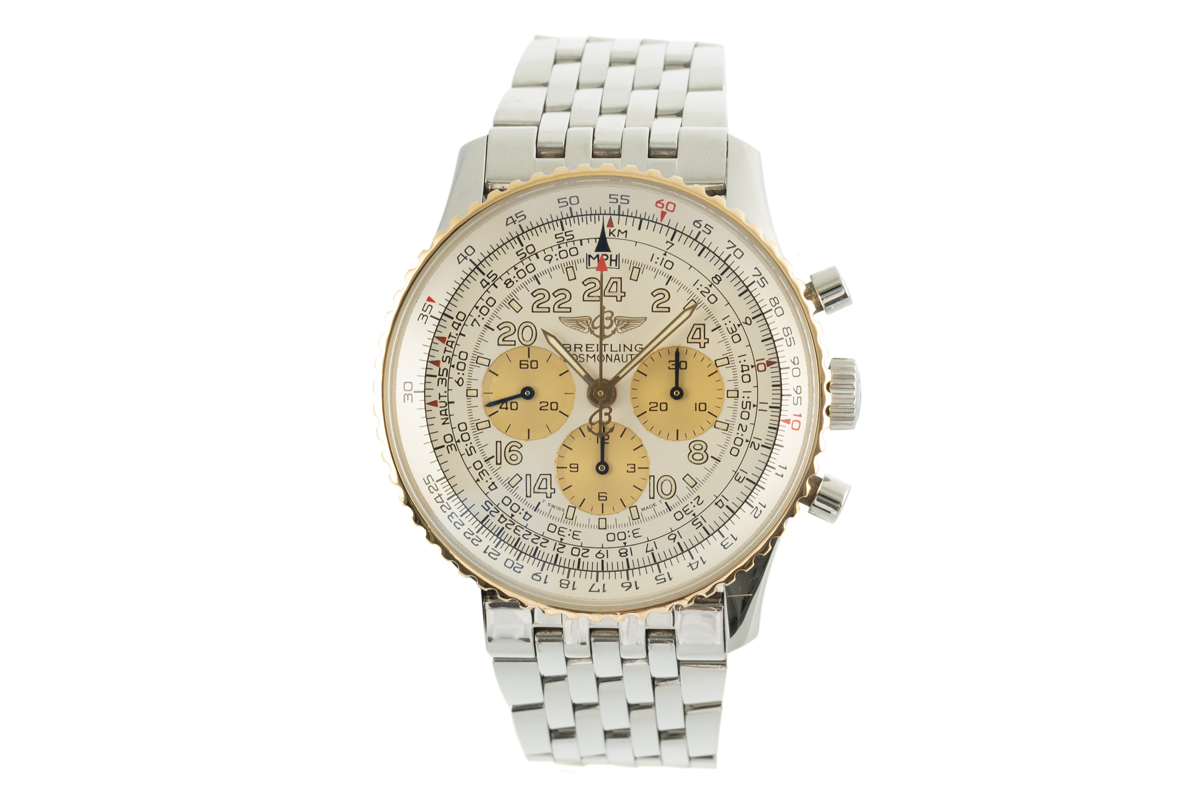 Breitling Navitimer Cosmonaute chronograph steel / gold manual winding Ref. D12022