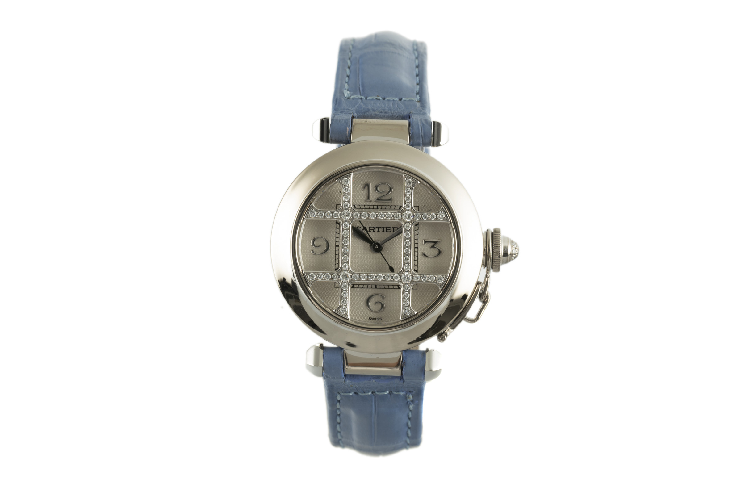Cartier Pasha 18 ct white gold automatic Kal. 120 Ref. 2400