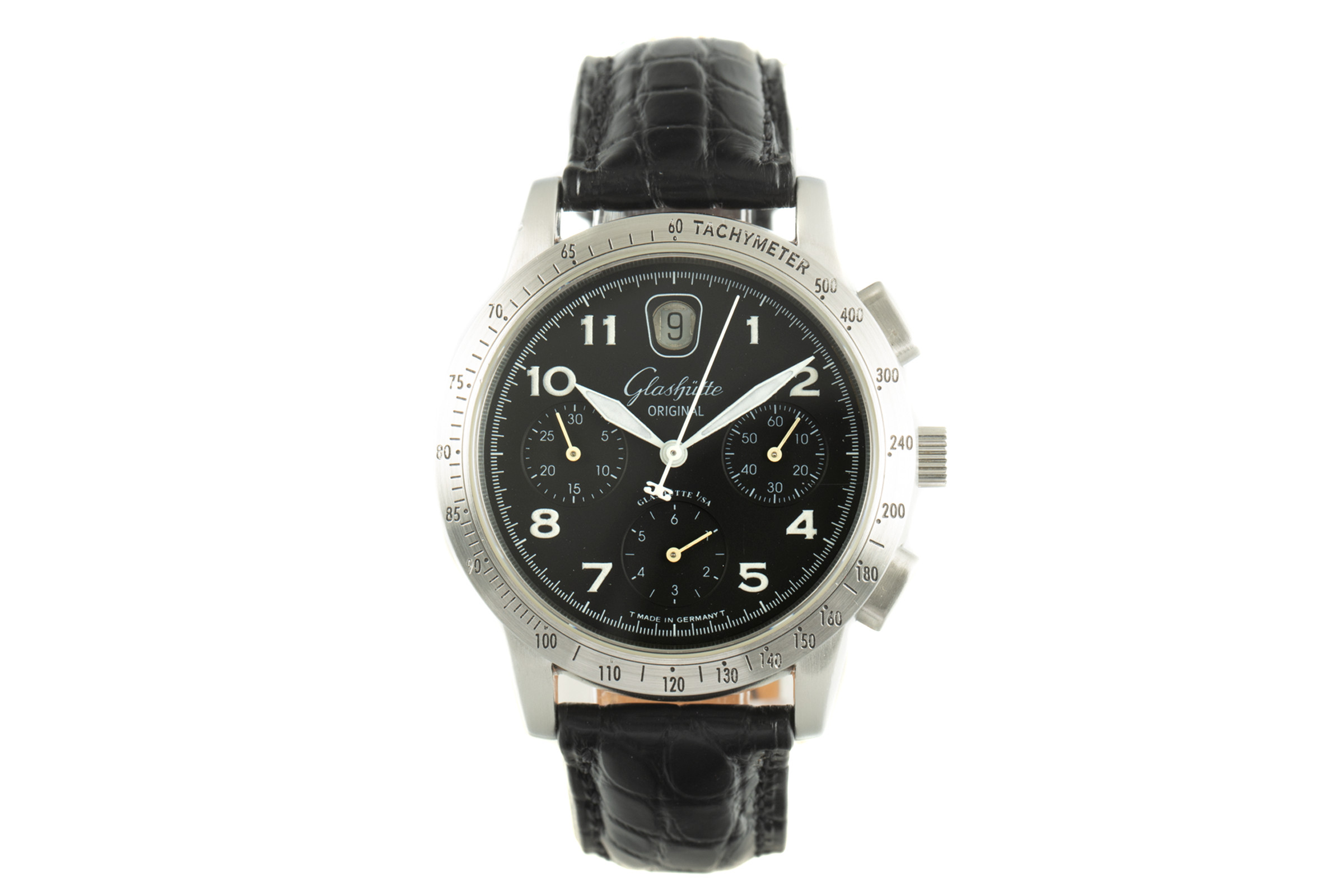 Glashutte Original Navigator chronograph steel automatic Kal. 39-32 Ref. 1-39-32-07-07-04