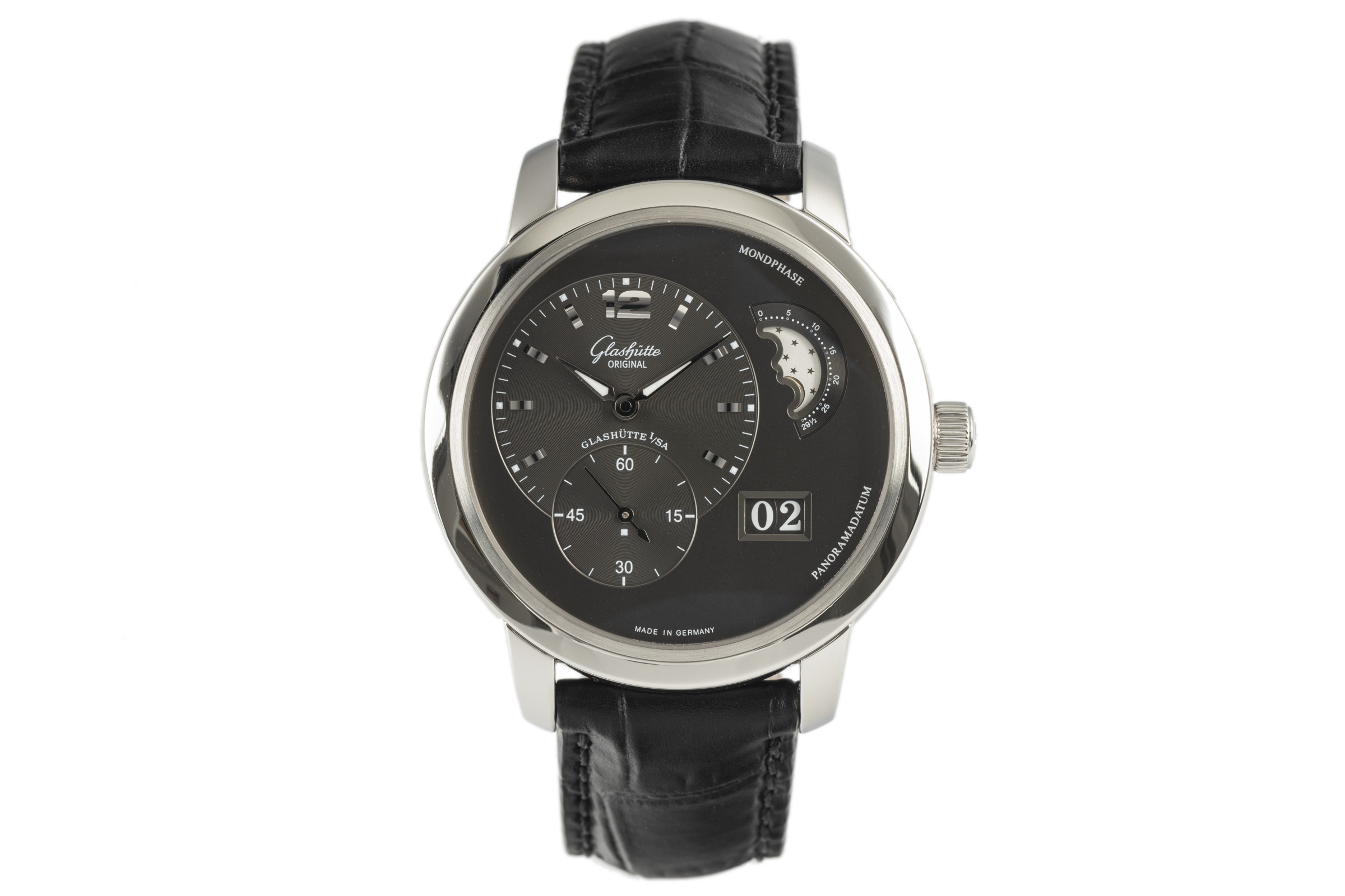 Glashutte Original PanoMaticLunar steel automatic Kal. GO 90 Ref. 90-02-36-12-05