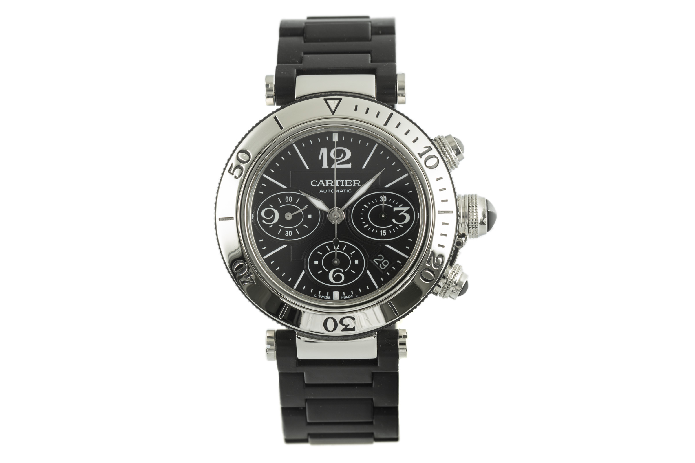 Cartier Pasha chronograph steel automatic Kal. 8630 Ref. 2995