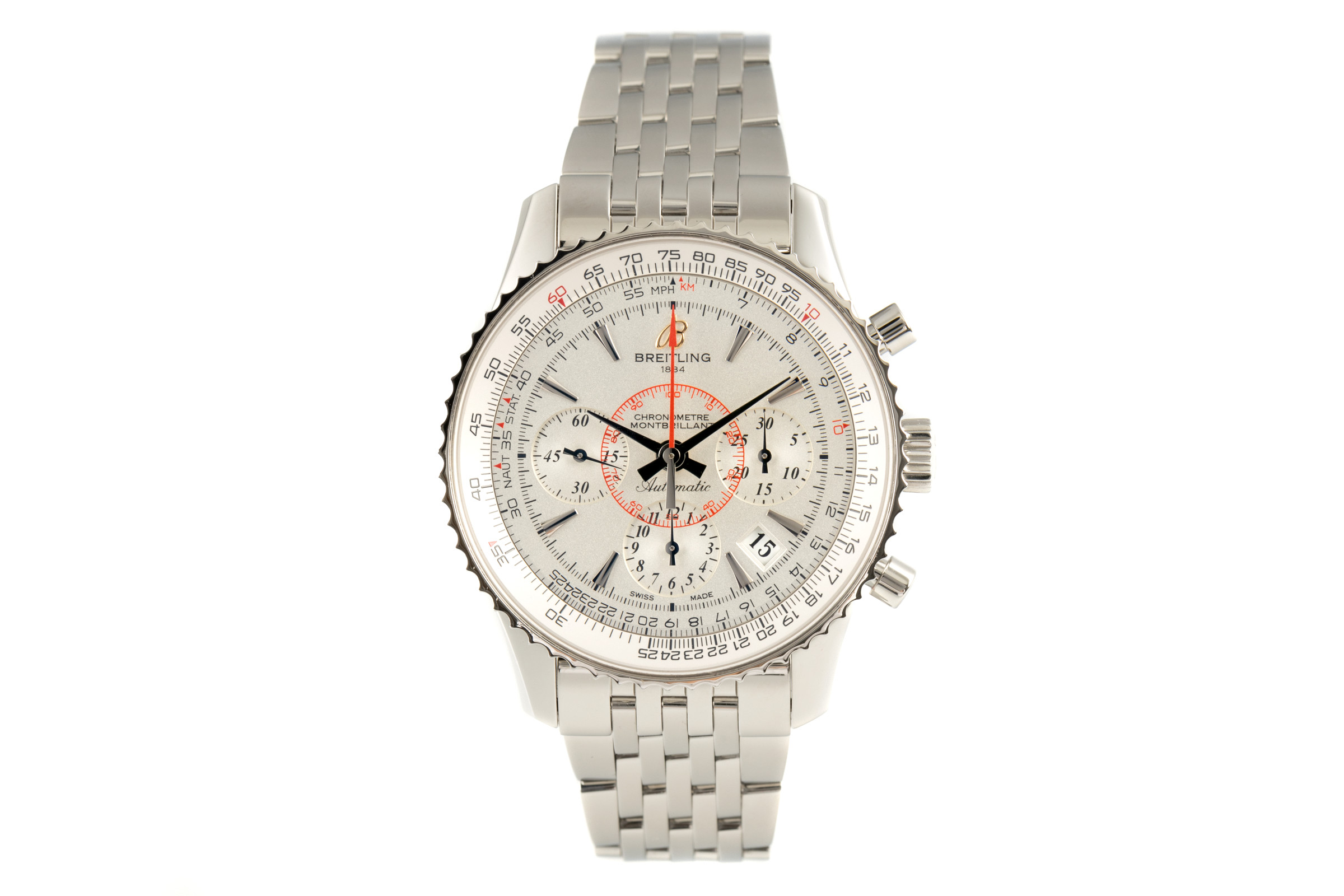 Breitling Montbrillant chronograph steel automatic Kal. B01 Ref. AB0130