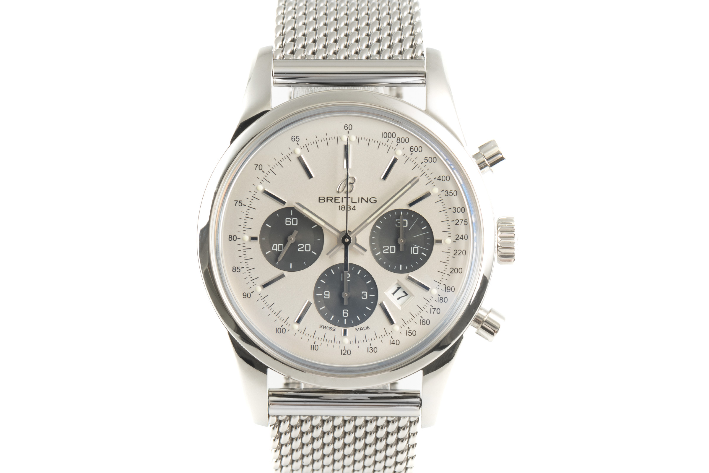 Breitling Transocean chronograph steel automatic Kal. B01 Ref. AB0152