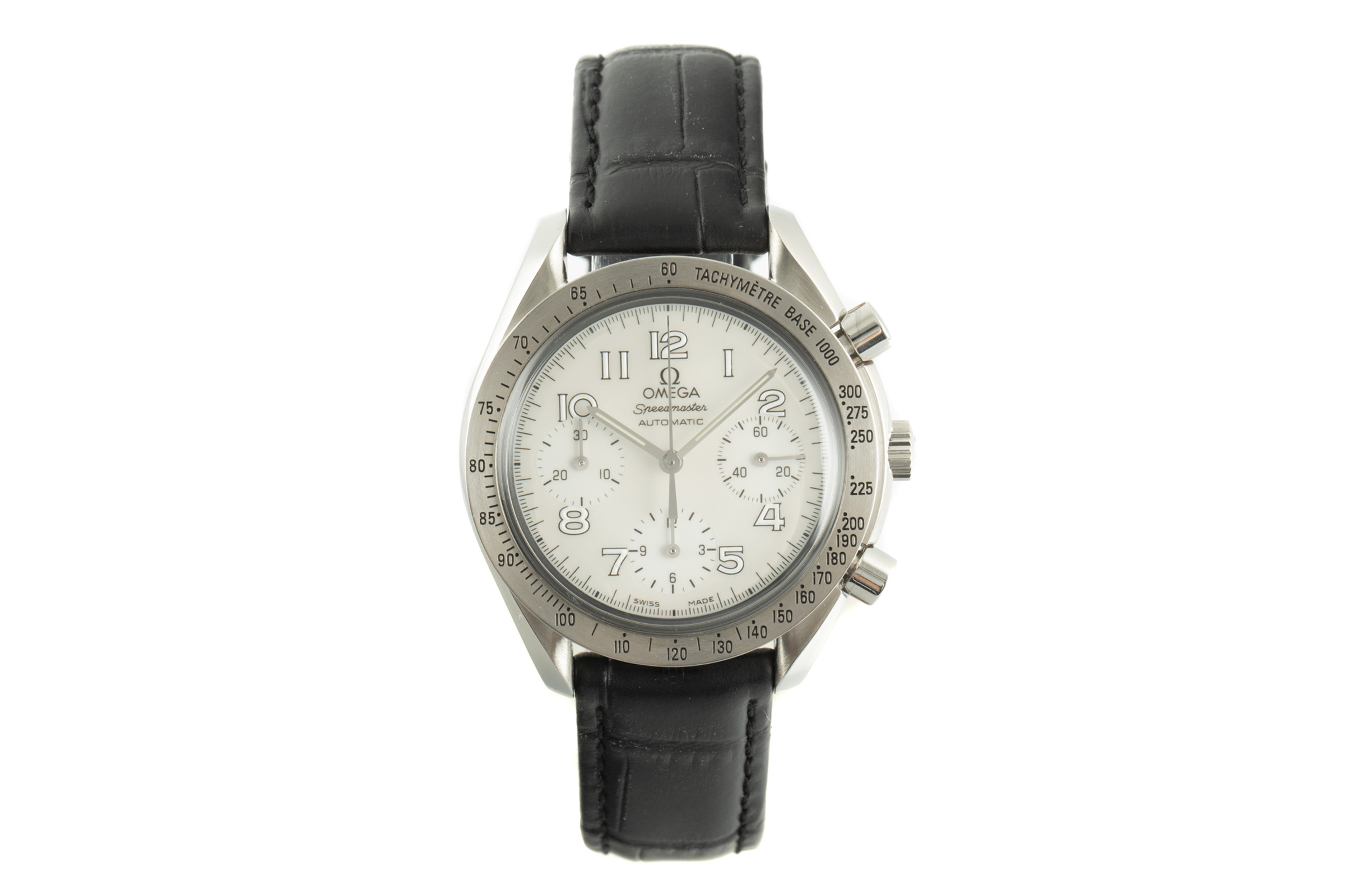 Omega Speedmaster chronograph steel automatic Kal. 3220 Ref. 3802.70.56, 175.0041