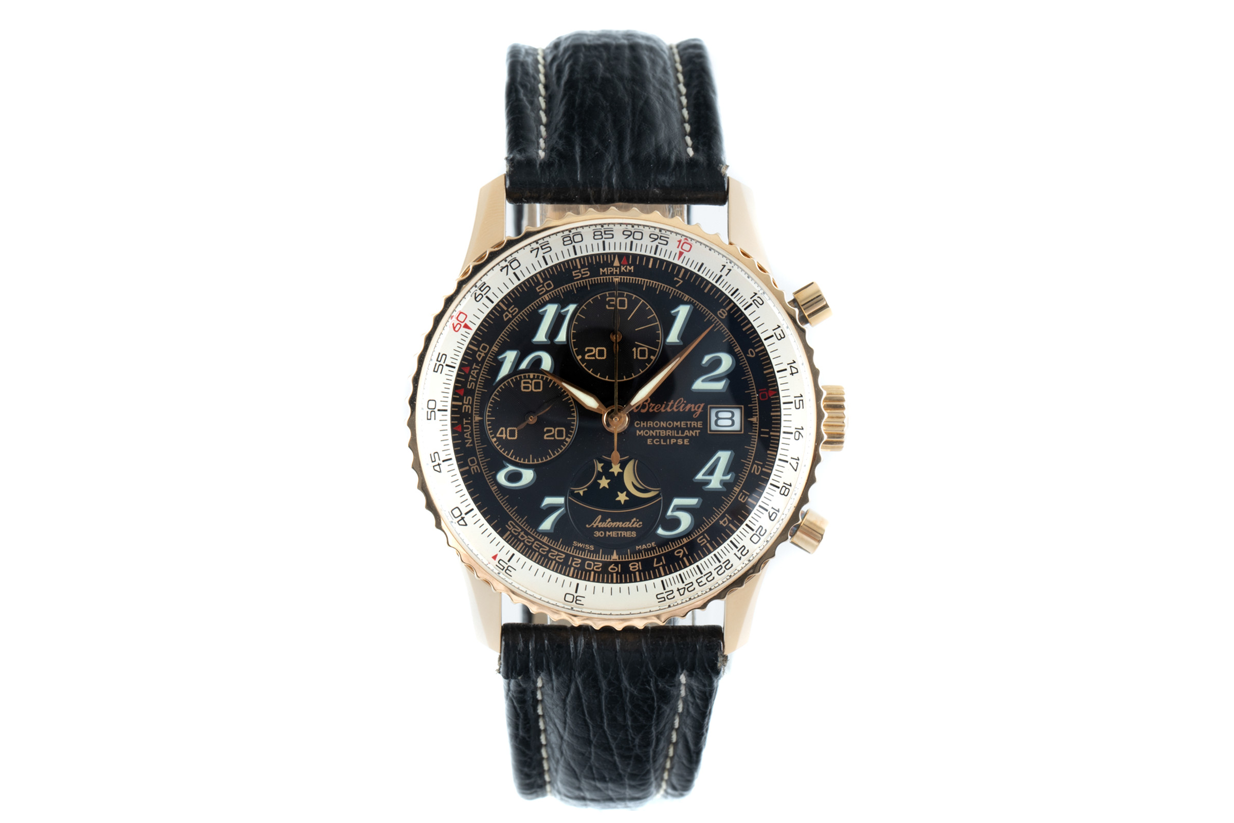 Breitling Montbrillant chronograph 18 ct gold automatic Kal. B43 Ref. H43330