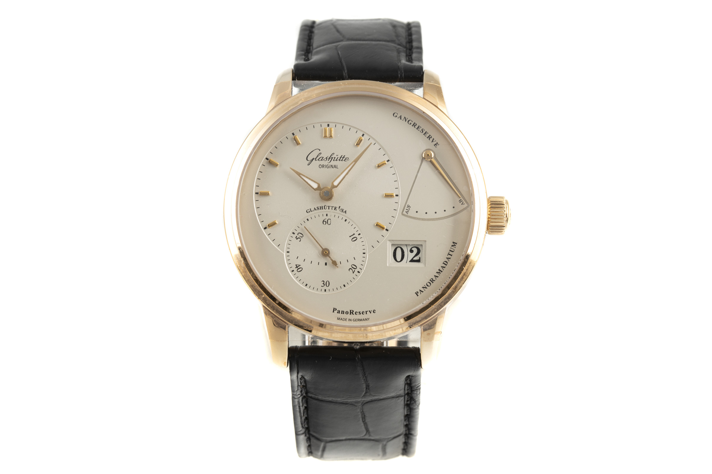 Glashutte Original PanoReserve 18 ct red gold manual winding Kal. GO 65 Ref. 1-65-01-25-15-04