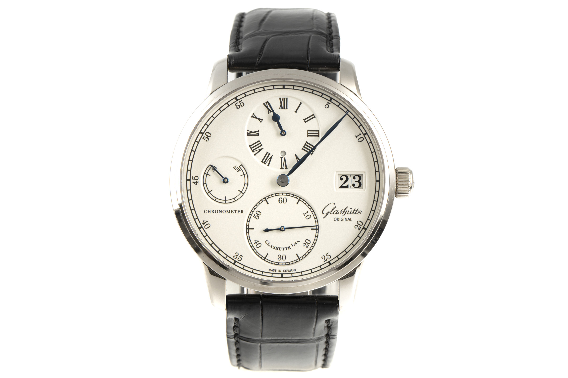 Glashutte Original Senator 18 ct white gold manual winding Kal. 58 Ref. 1-58-04-04-04-04