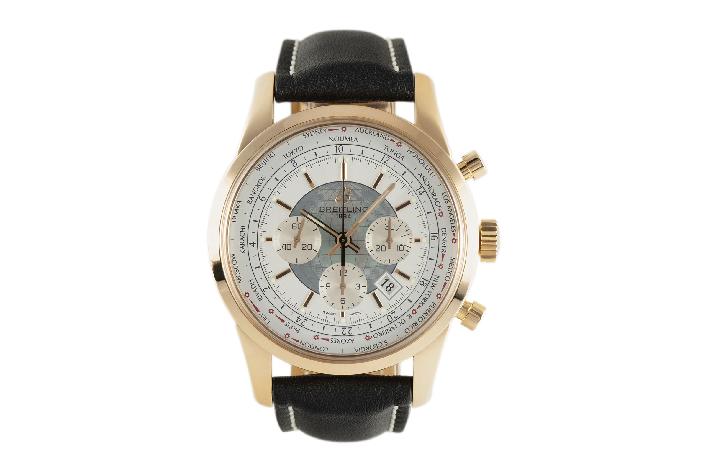 Breitling Transocean chronograph 18 ct red gold automatic Kal. B05 Ref. RB0510