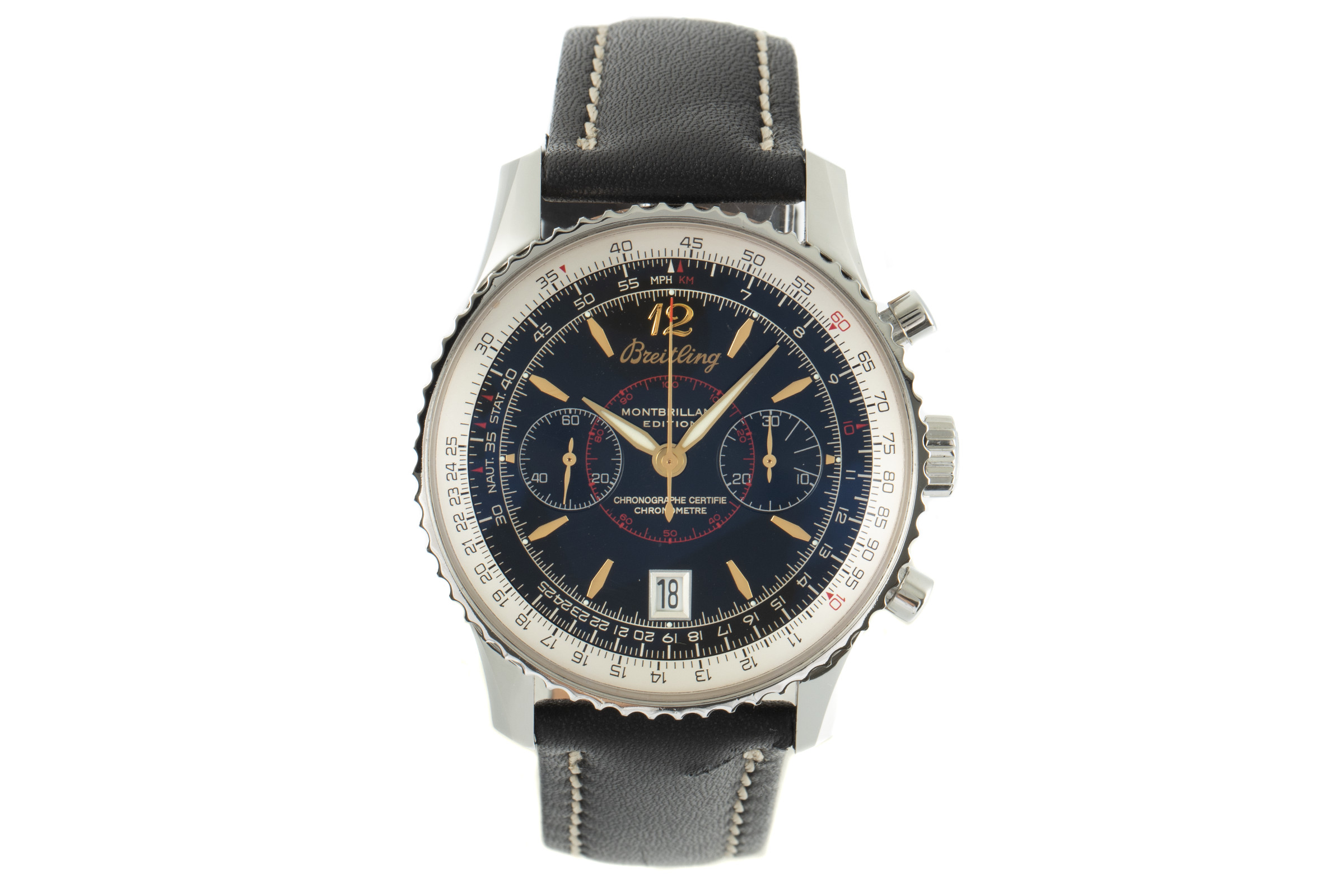 Breitling Montbrillant chronograph steel manual winding Kal. B48 Ref. A48330