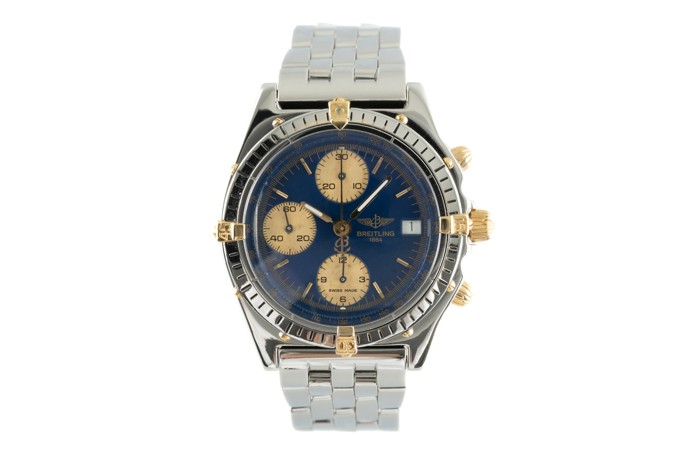 Breitling Chronomat chronograph gilt steel automatic Kal. B13 Ref. 81.950/B13047