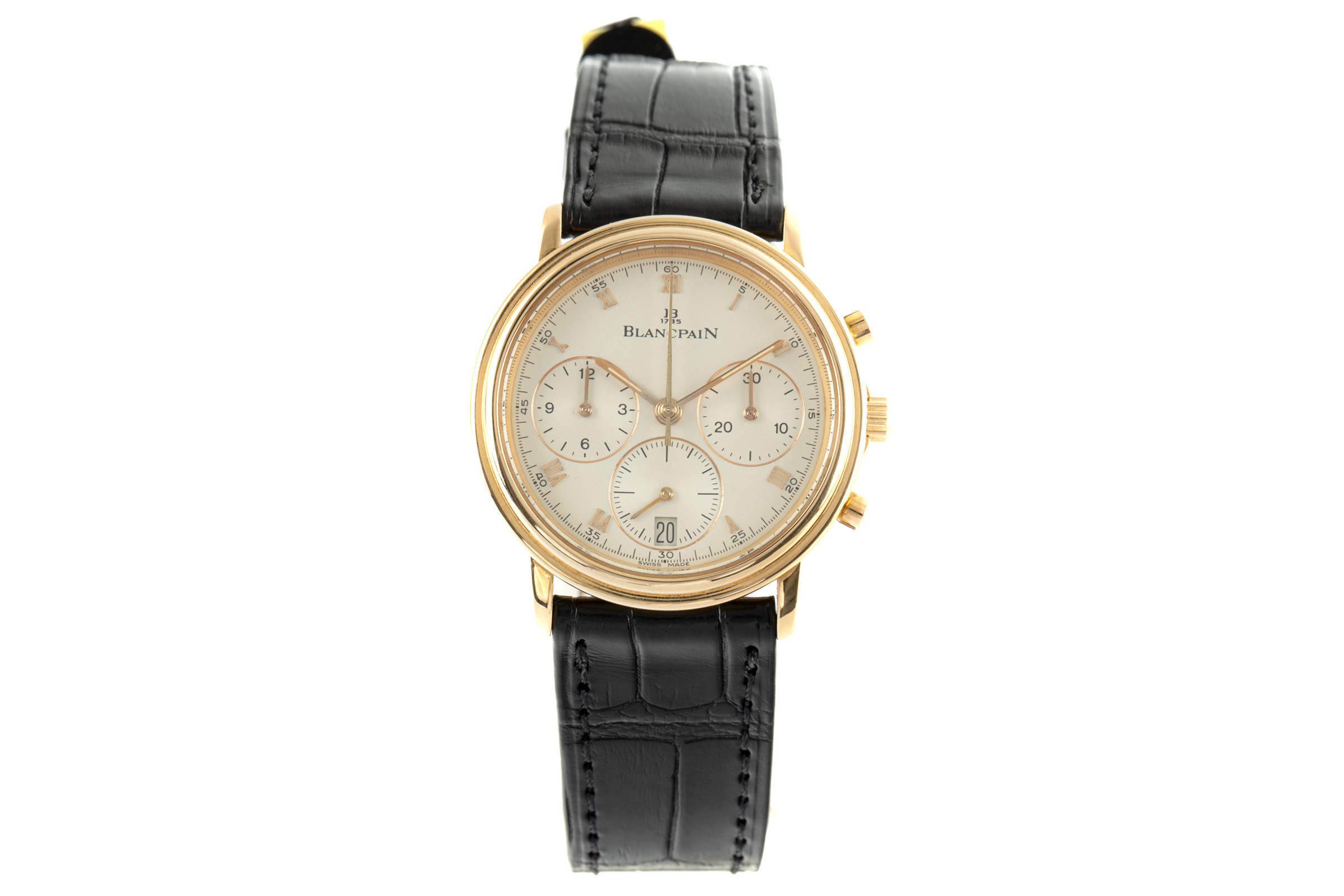 Blancpain Villeret chronograph 18 ct gold automatic Kal. 1185