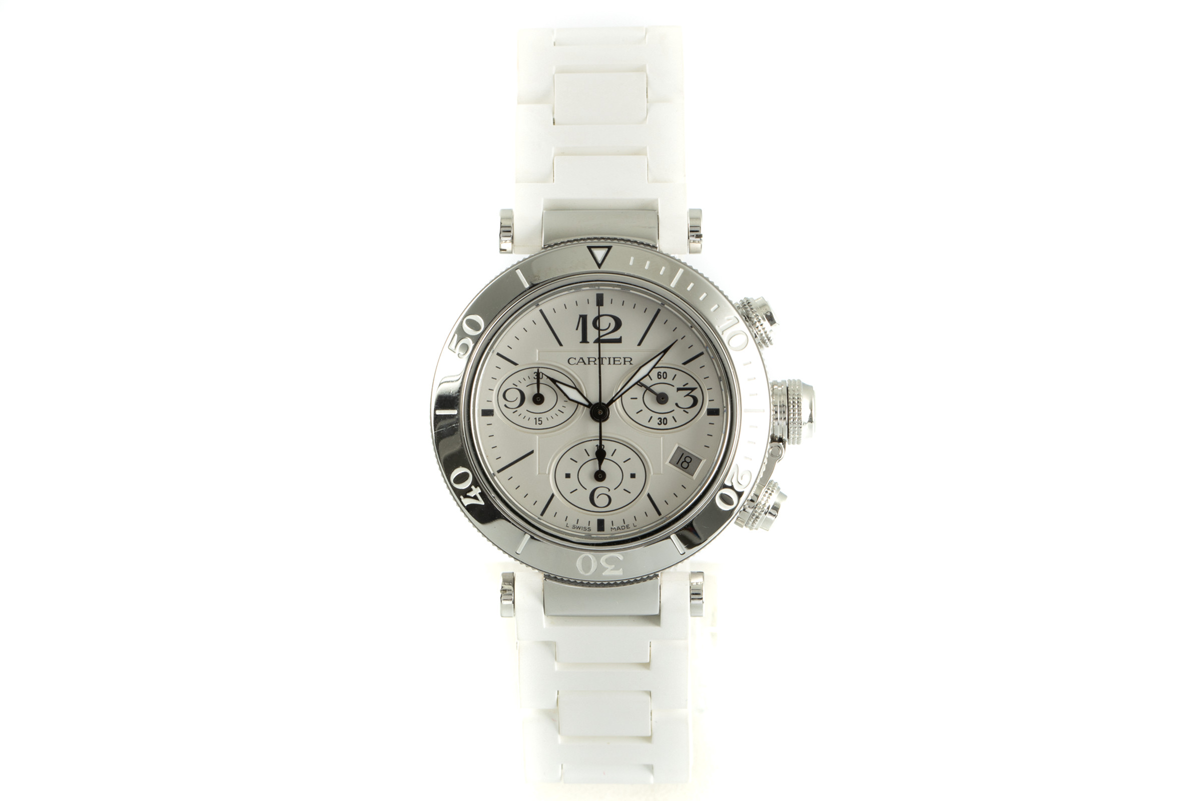 Cartier Pasha chronograph steel quartz Kal. 7101 Ref. 3129