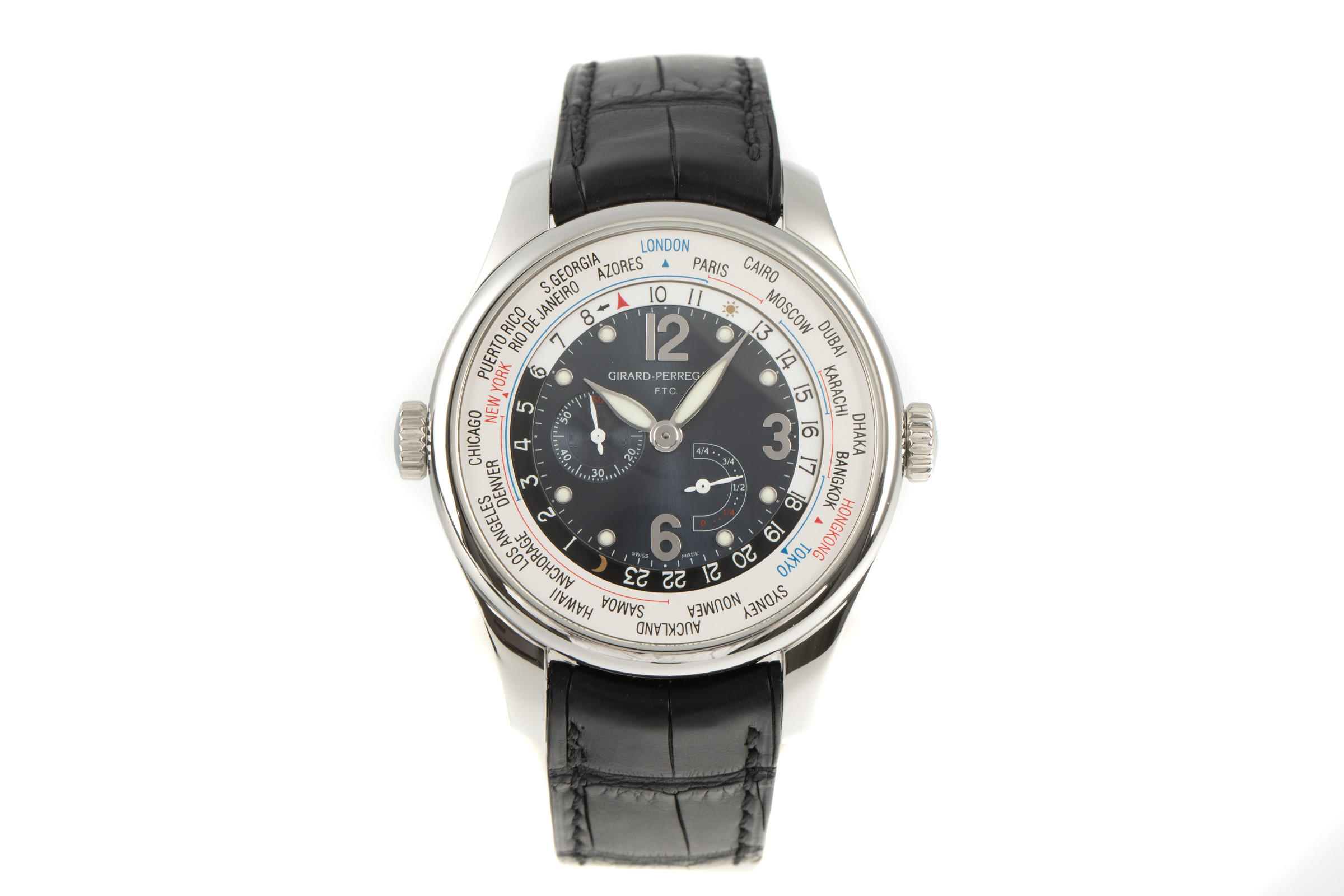 Girard Perregaux World Time steel automatic Kal. 33GO.9 Ref. 49851