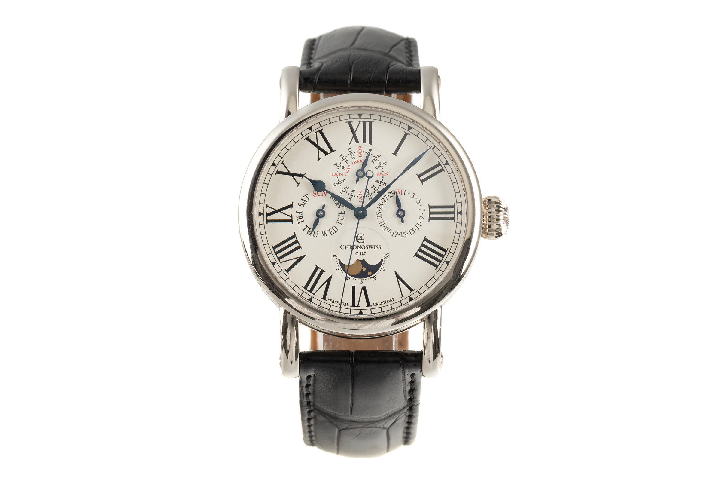 Chronoswiss Perpetual Calendar 18 ct white gold automatic Kal. 127 Ref. CH1721