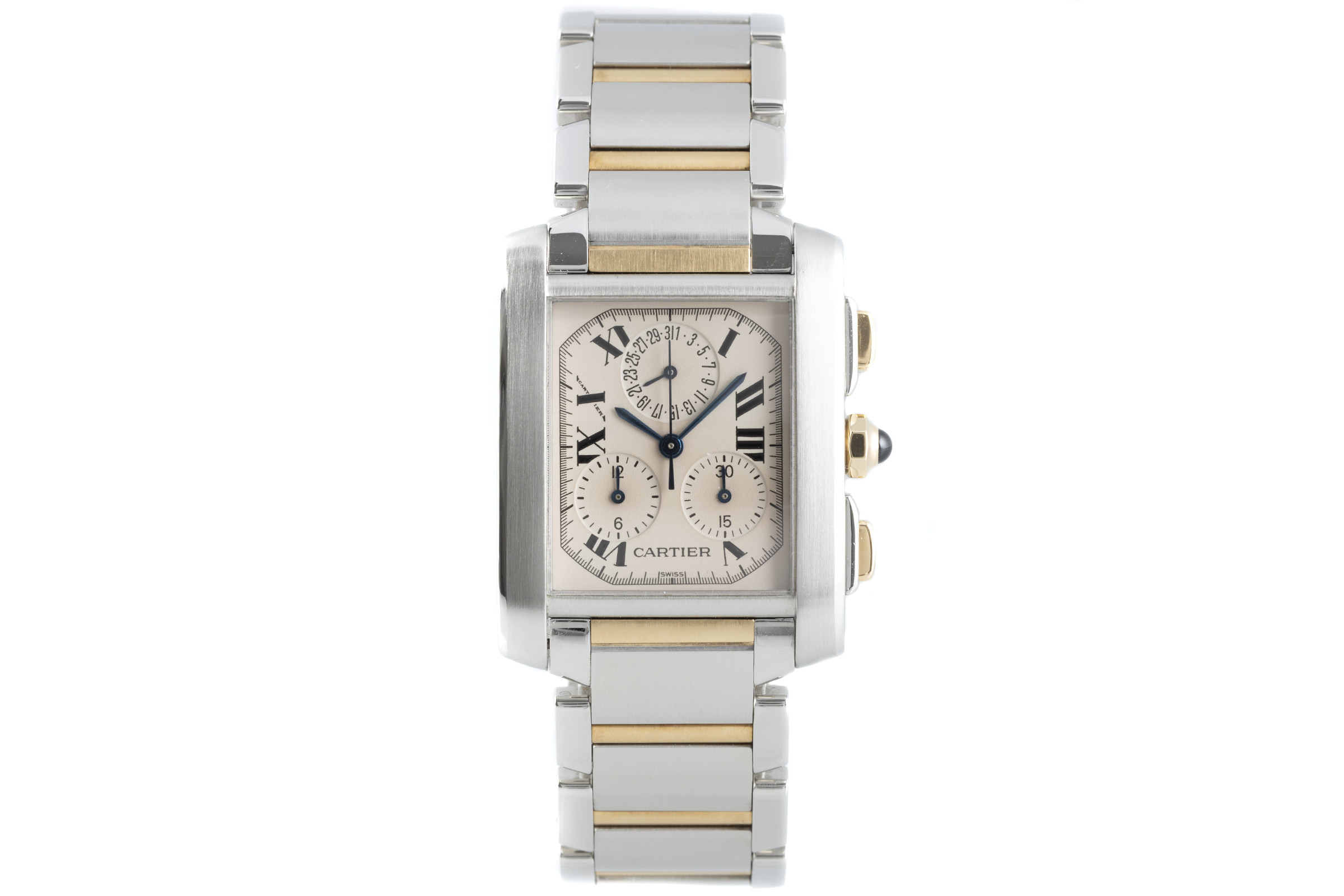Cartier Tank Francaise chronograph steel / gold quartz Kal. 212P Ref. 2303