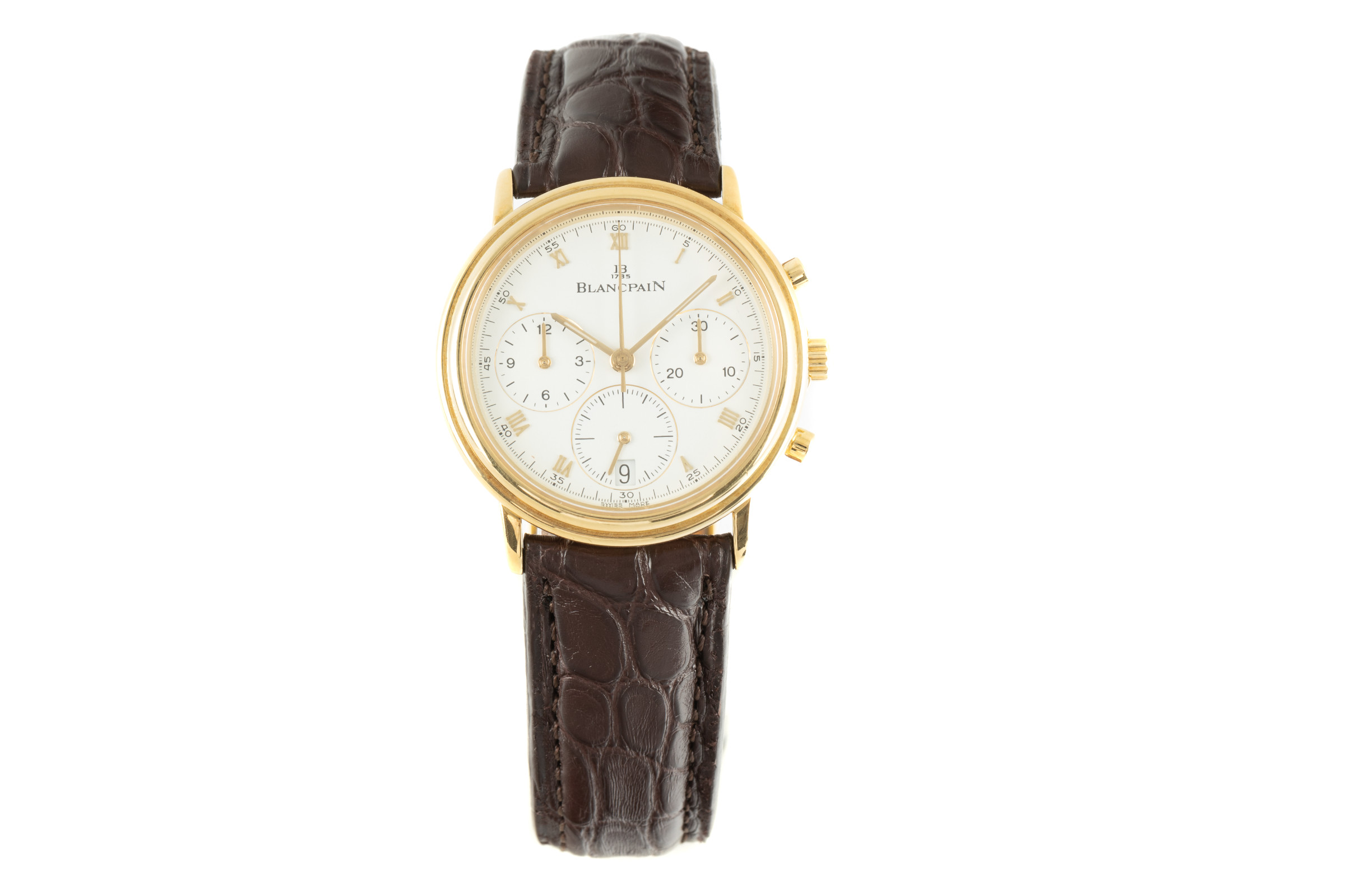 Blancpain Villeret chronograph 18 ct gold automatic Kal. 1185