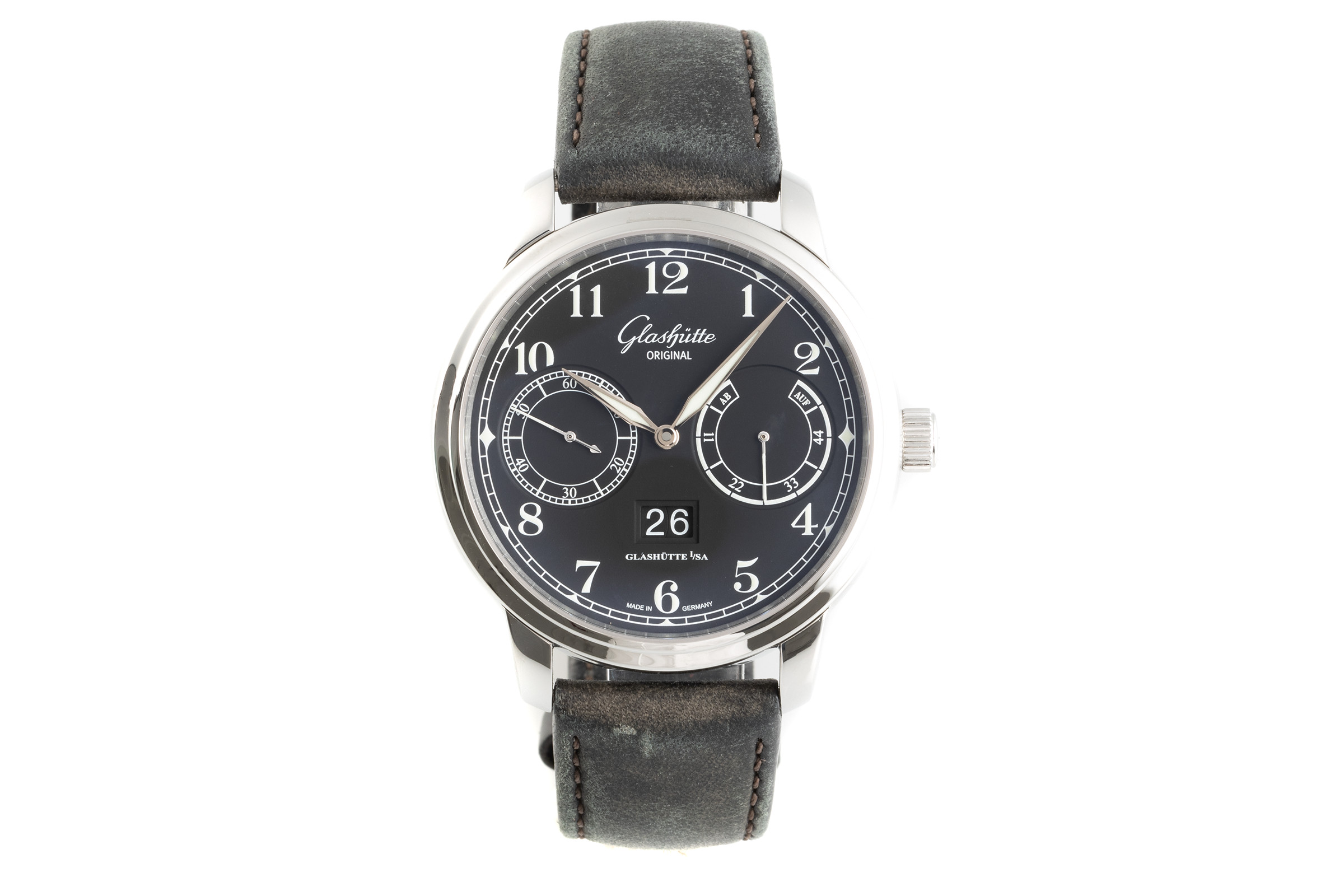 Glashutte Original Senator steel automatic Kal. GO 100 Ref. 1-00-14-07-02-30