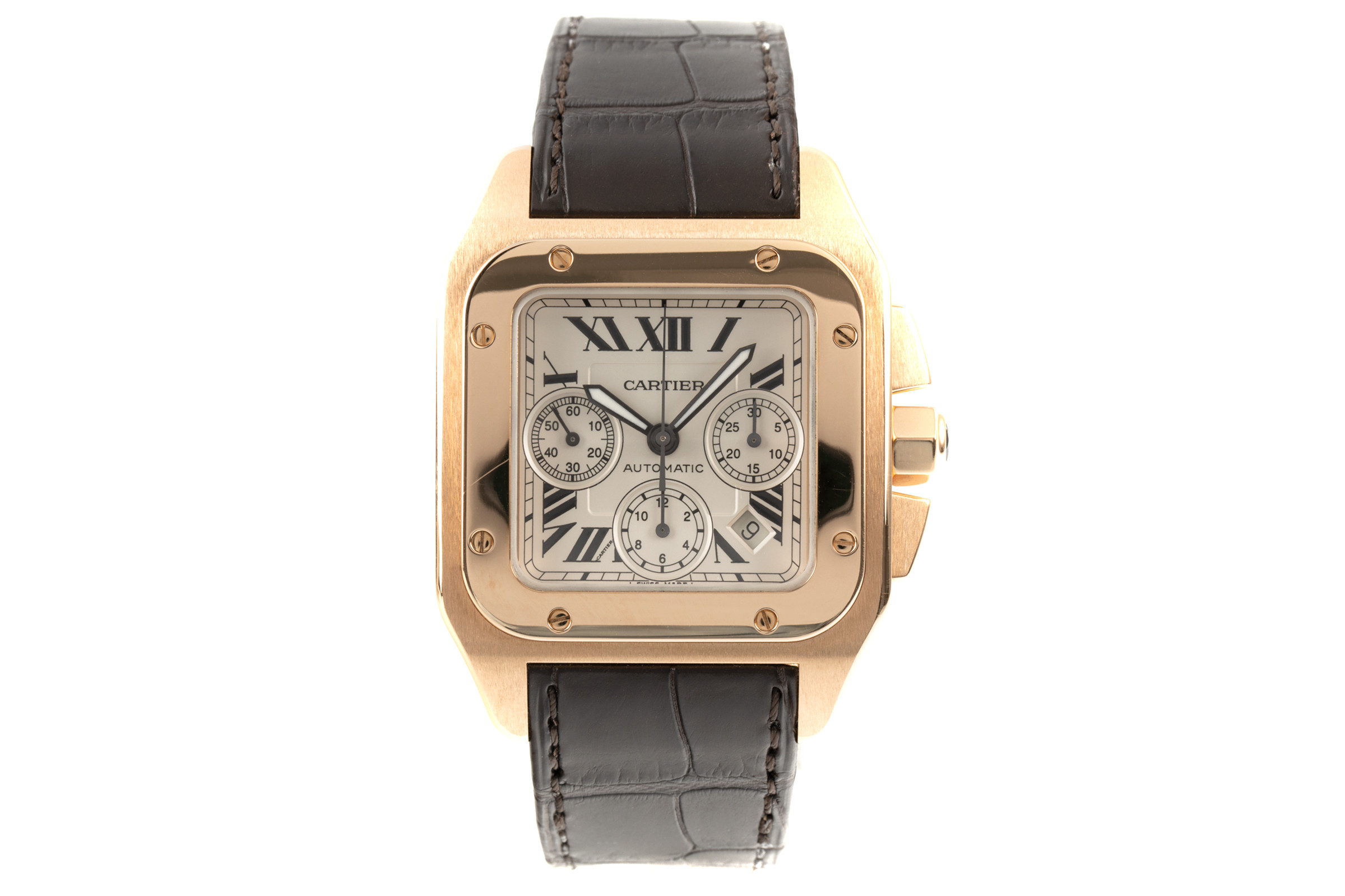 Cartier Santos 100 chronograph 18 ct red gold automatic Kal. 8630 Ref. 2935, W20131Y1