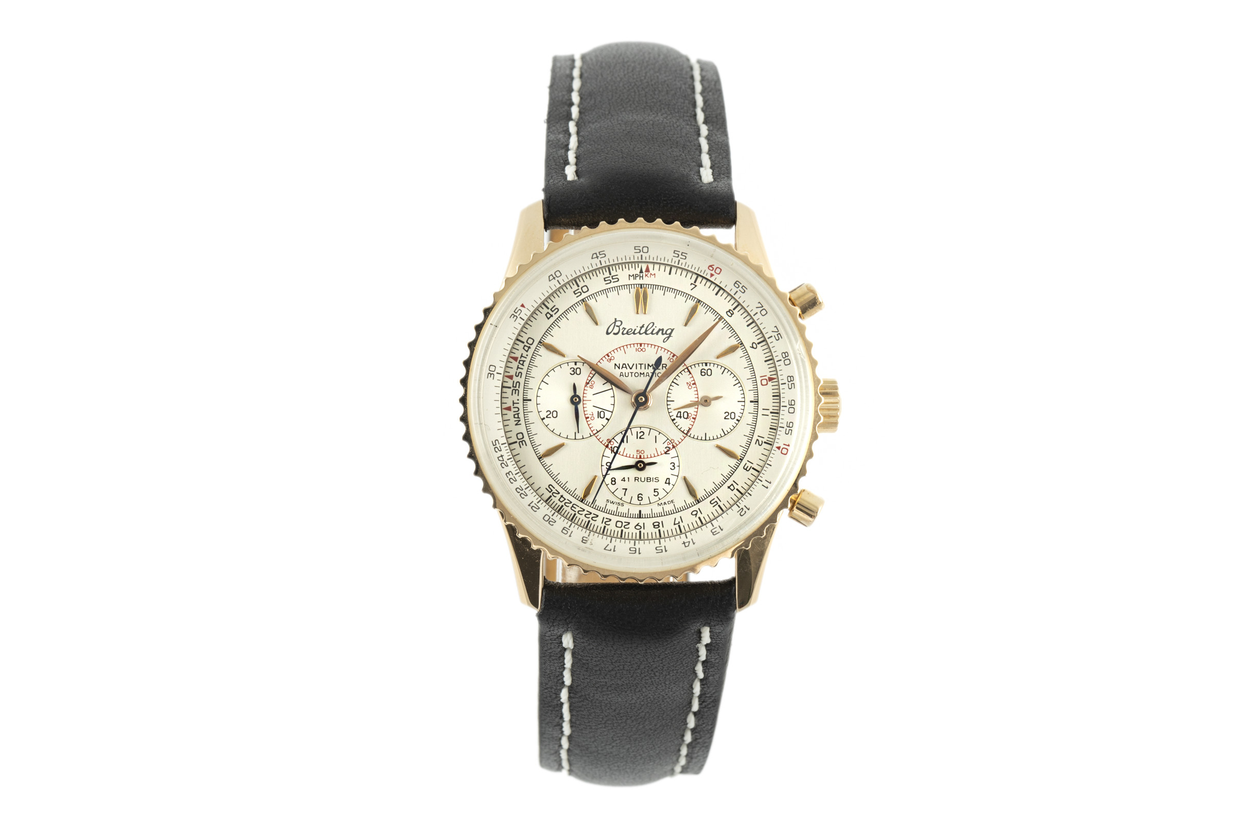 Breitling Montbrillant chronograph 18 ct red gold automatic Kal. B30 Ref. H30030