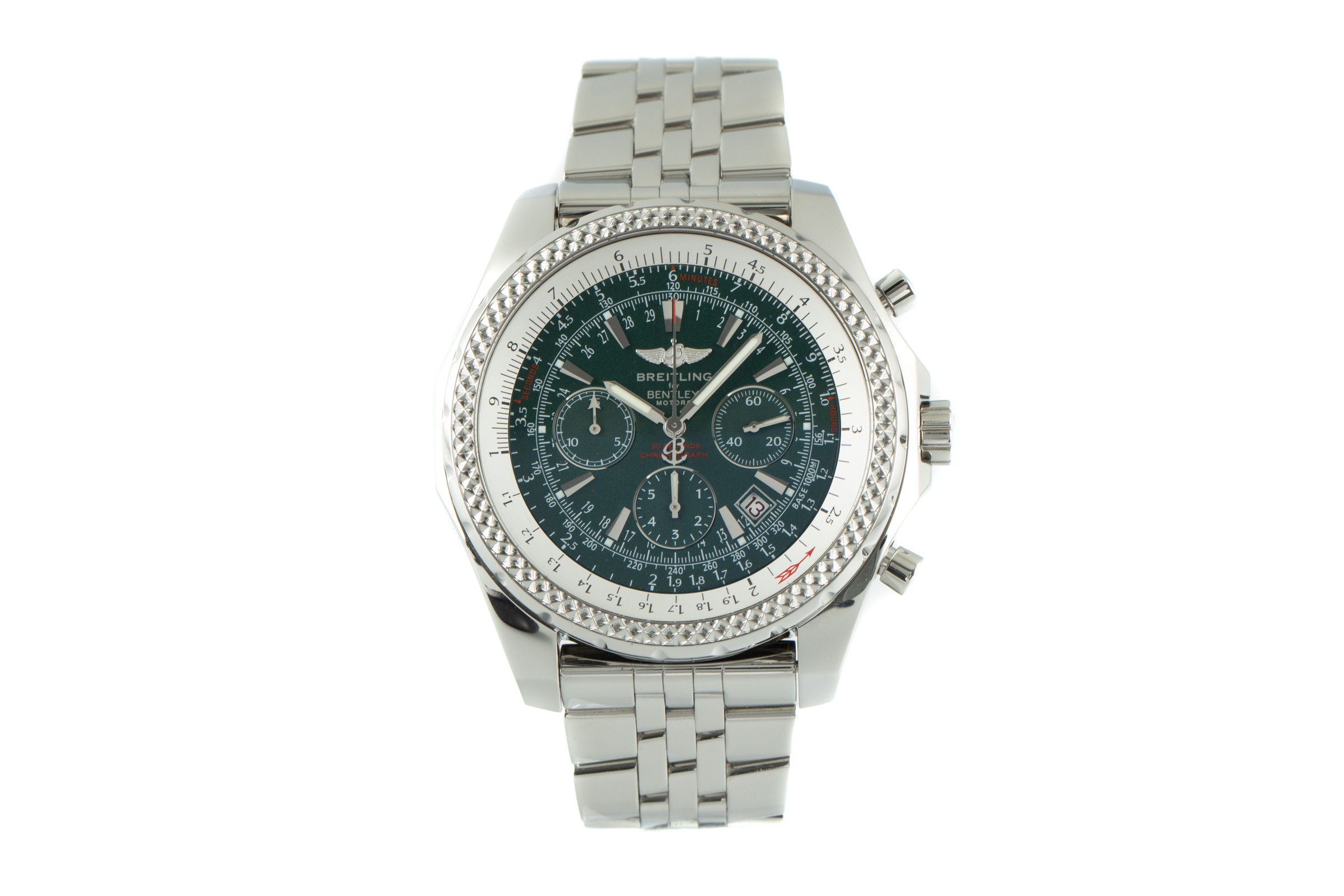 Breitling Bentley Motors chronograph steel automatic Kal. B25 Ref. A25362