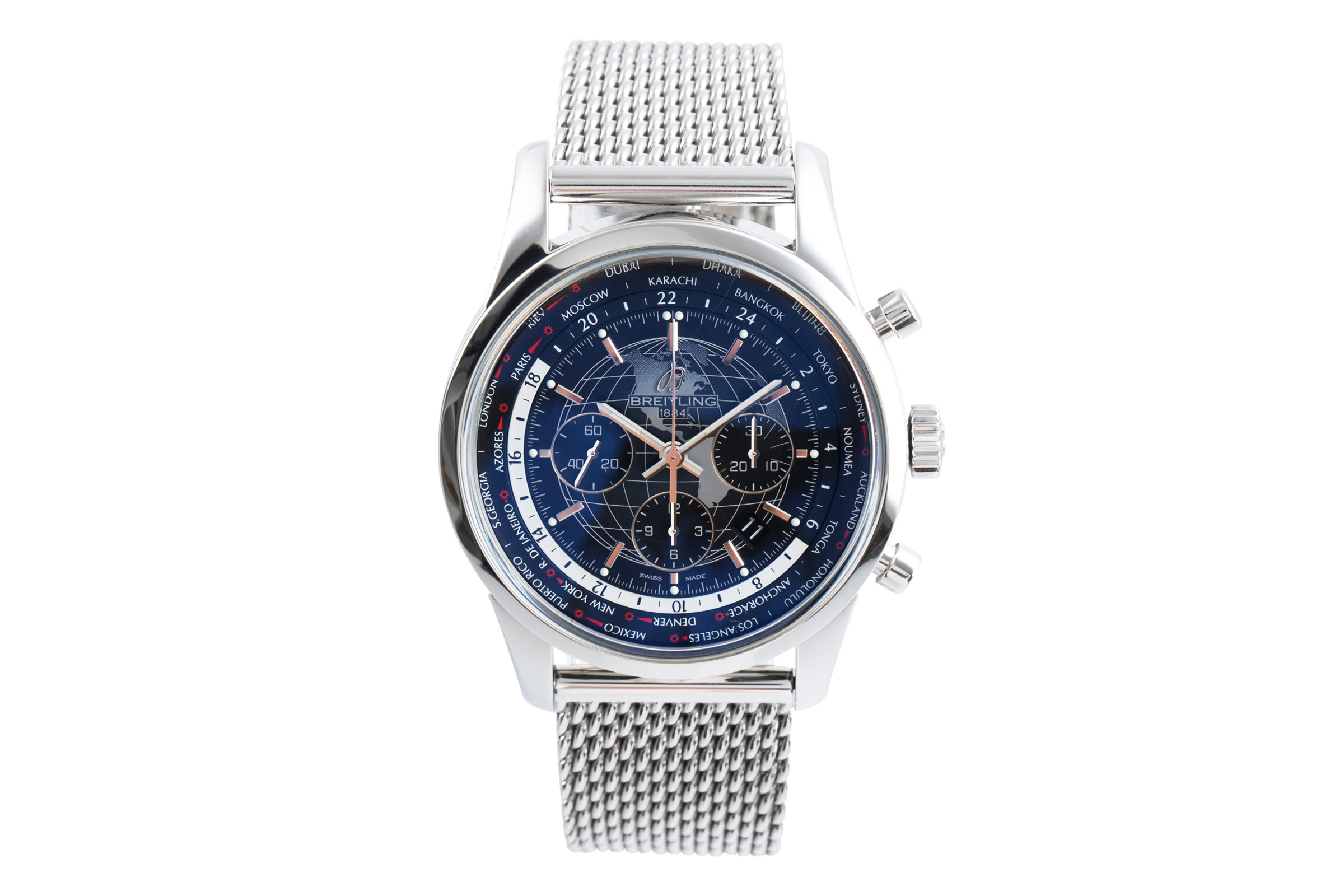 Breitling Transocean chronograph steel automatic Kal. B05 Ref. AB0510