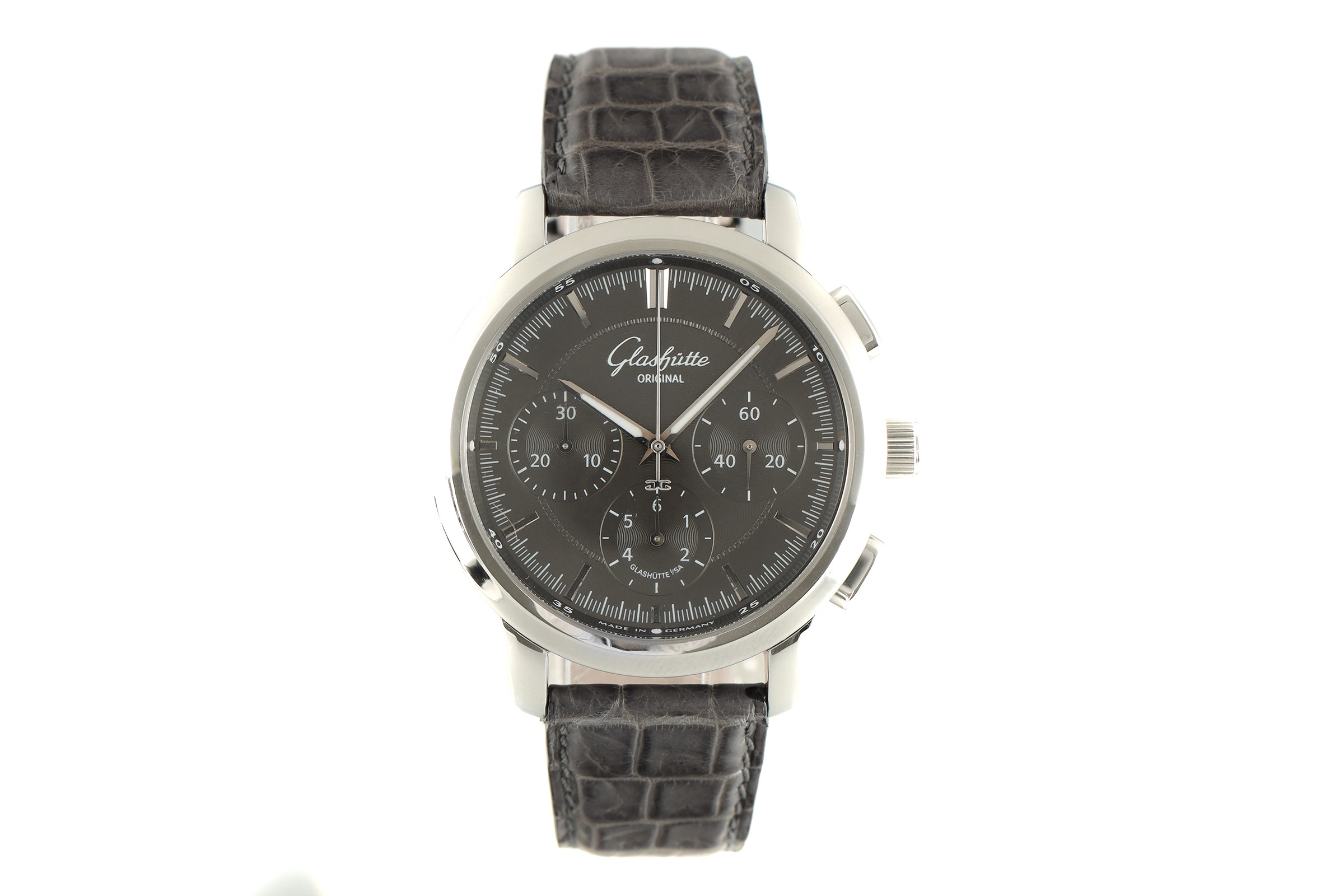 Glashutte Original Senator chronograph steel automatic Kal. GUB 39 Ref. 39-31-34-42-04