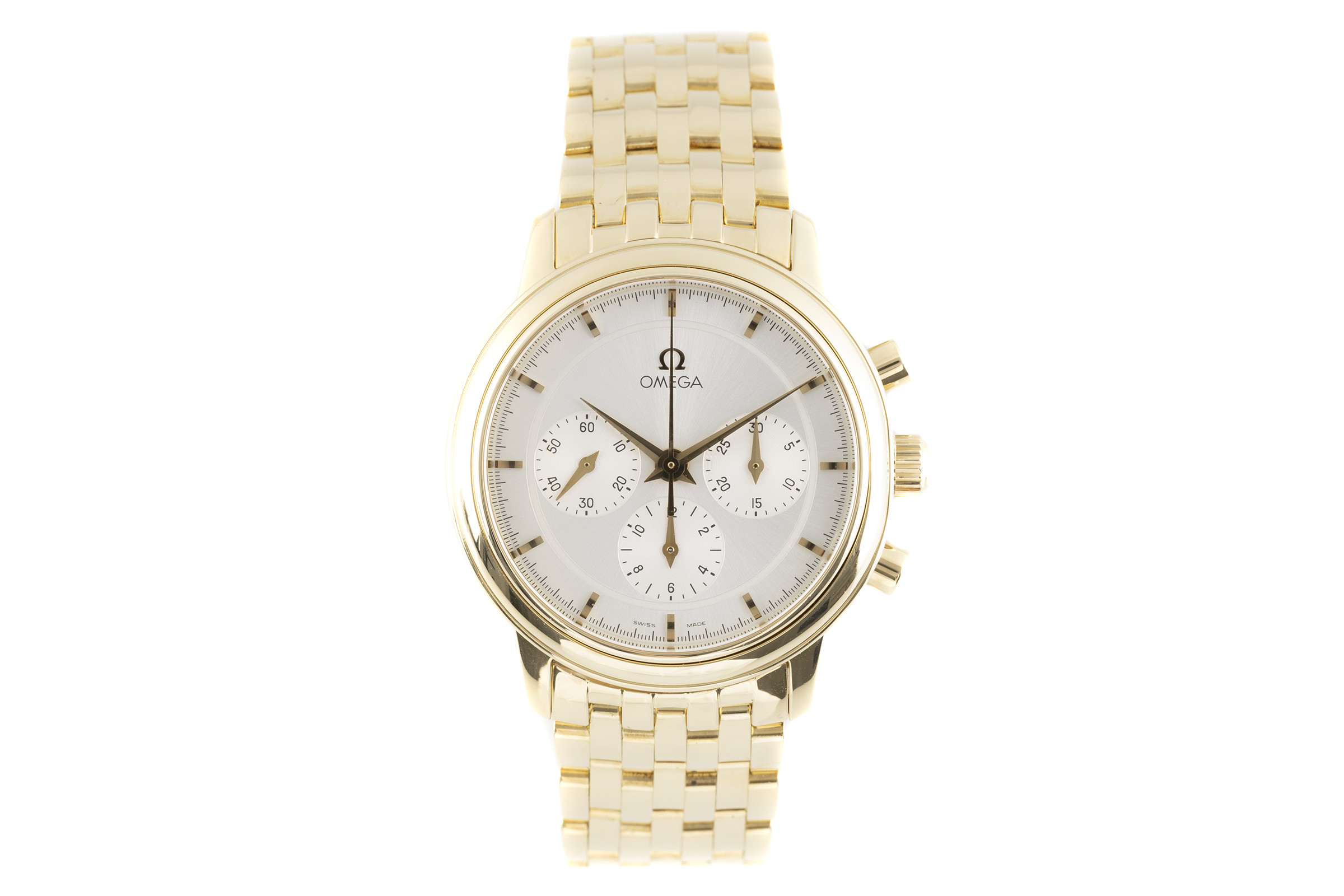 Omega De Ville chronograph 18 ct gold manual winding Kal. 861 Ref. 4640.31.00, 145.0050, 345.0050
