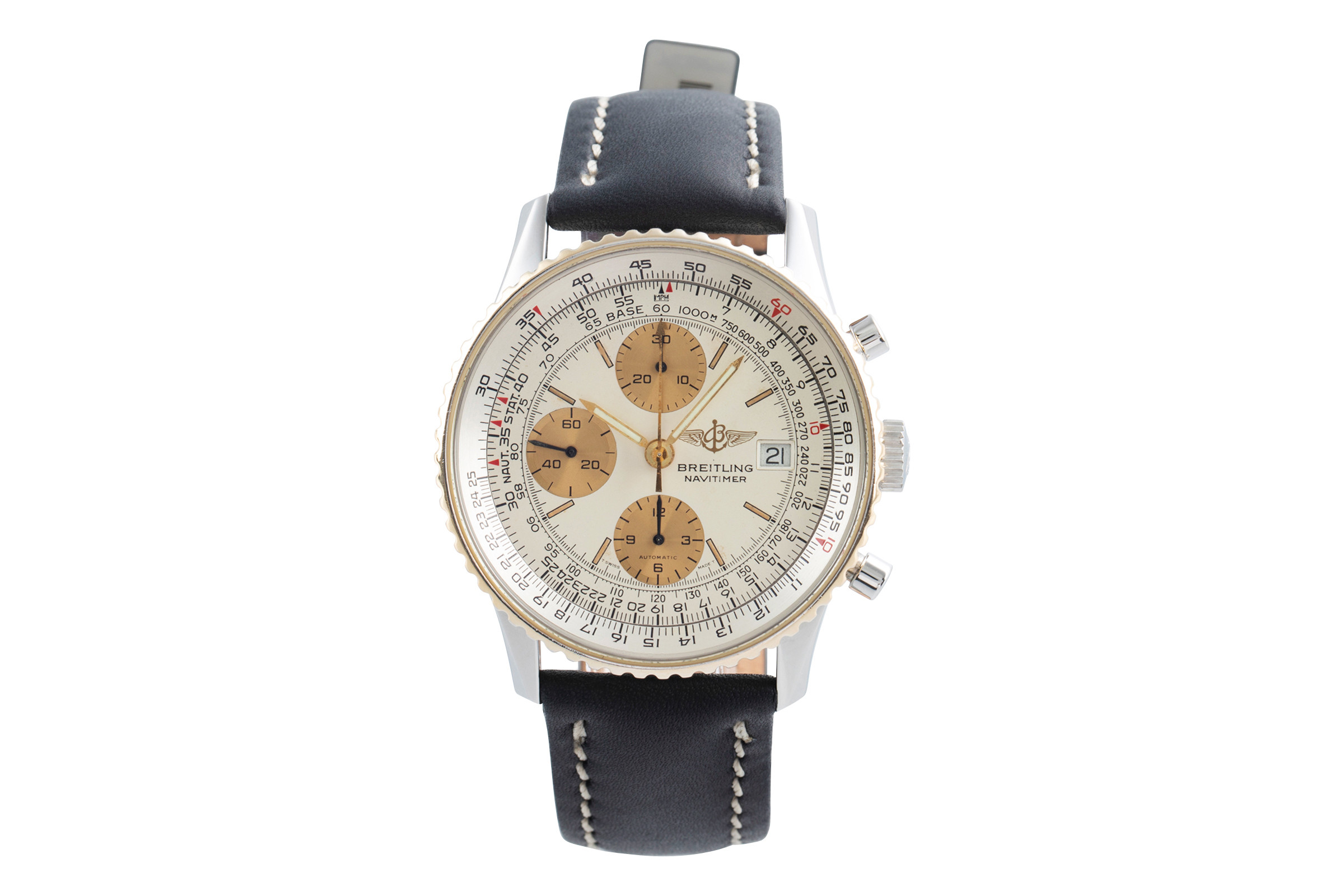Breitling Old Navitimer chronograph steel / gold automatic Kal. B13 Ref. B13019