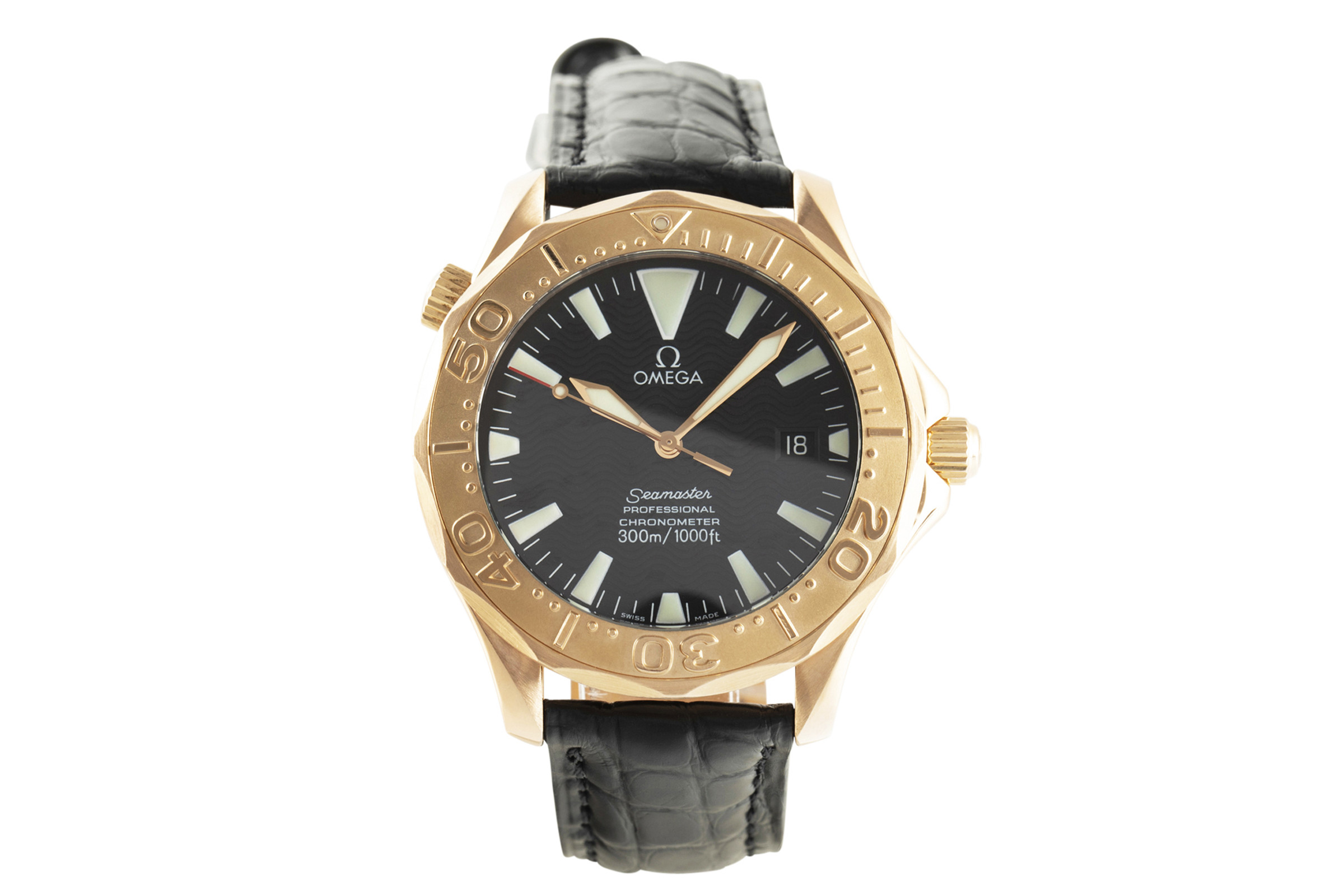 Omega Seamaster 18 ct red gold automatic Kal. 1120 Ref. 2636.50.91, 168.1640