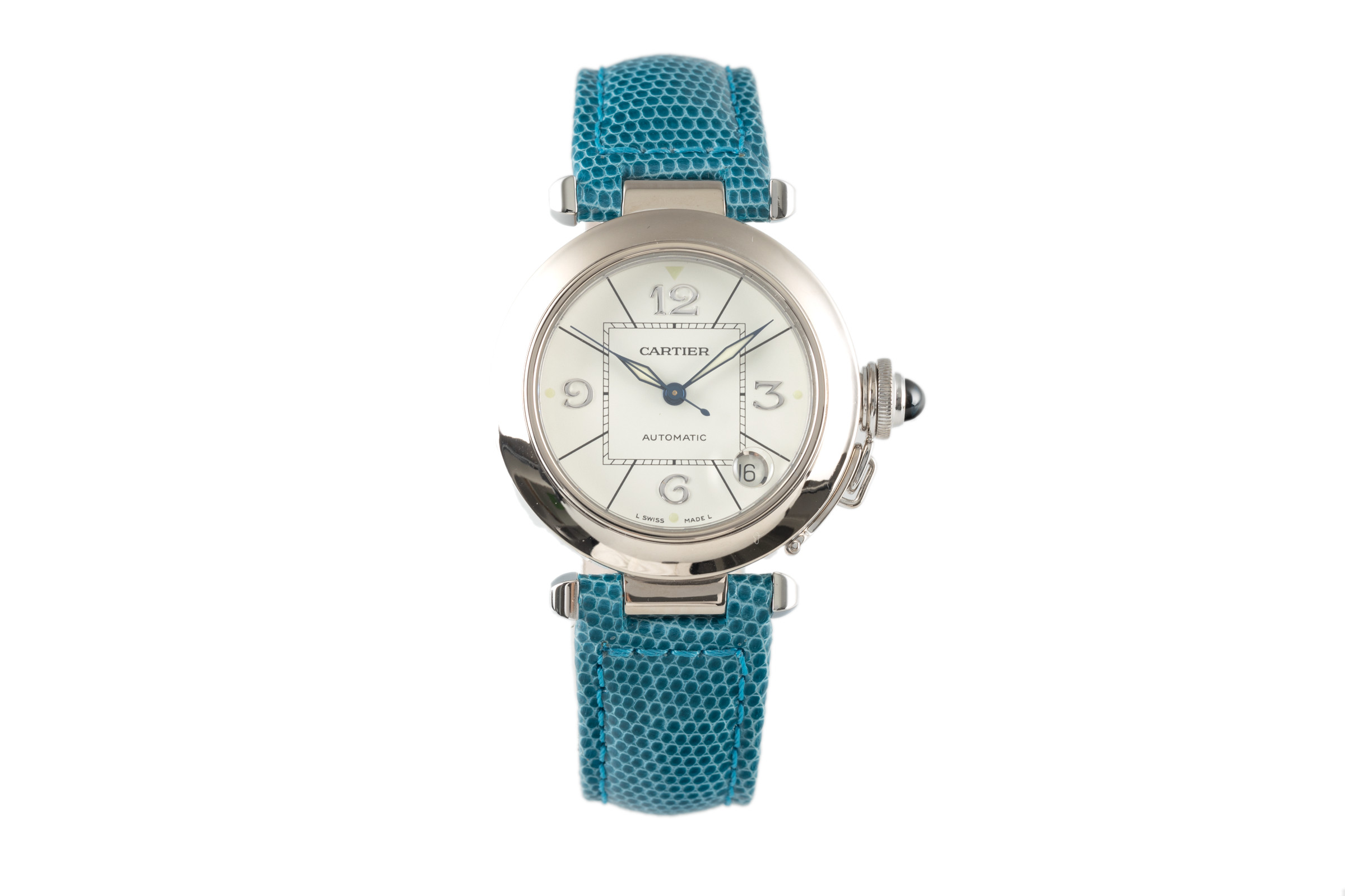 Cartier Pasha 18 ct white gold automatic Kal. 049 Ref. 2308
