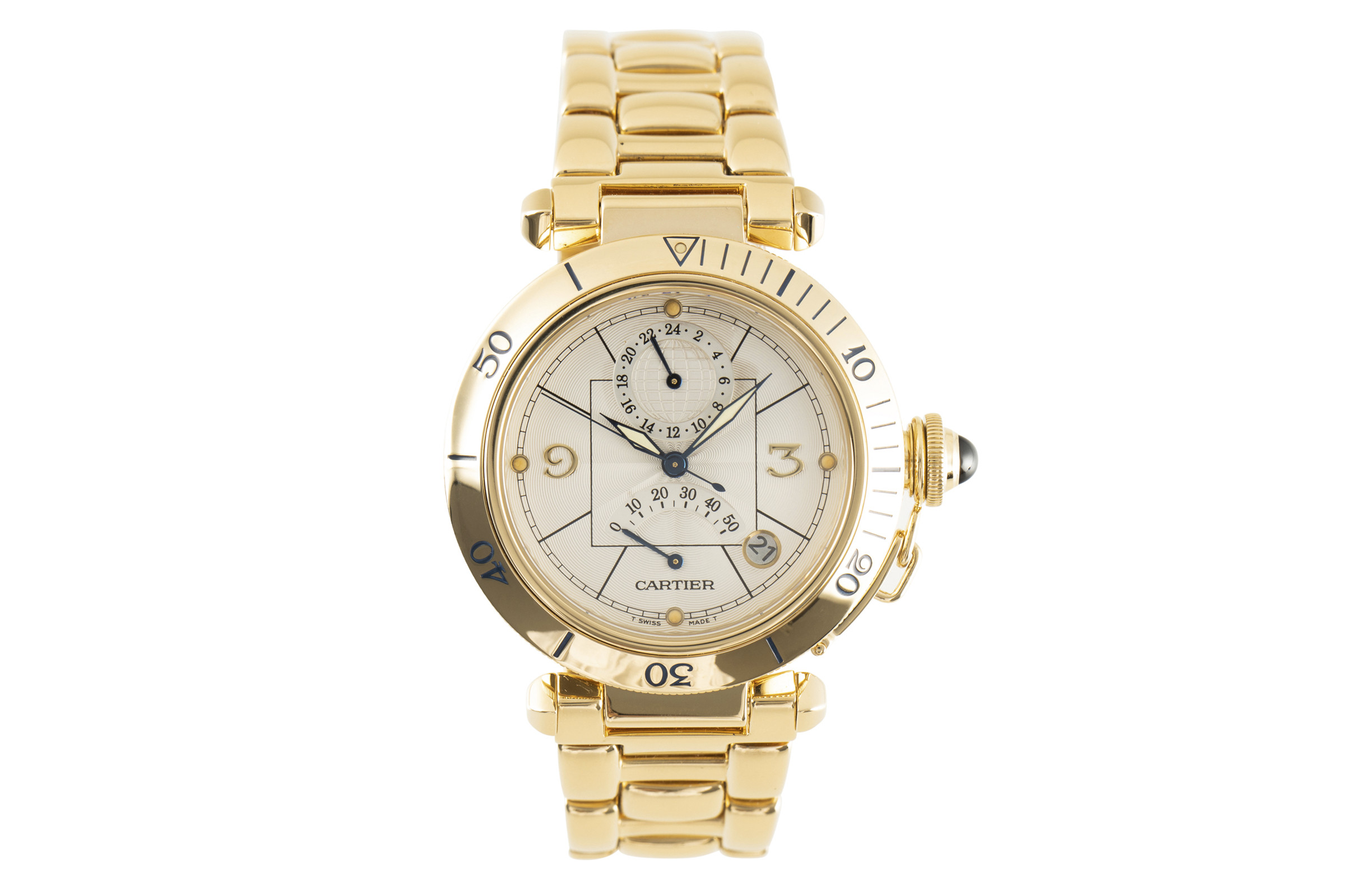 Cartier Pasha 18 ct gold automatic Kal. 480 Ref. 2395