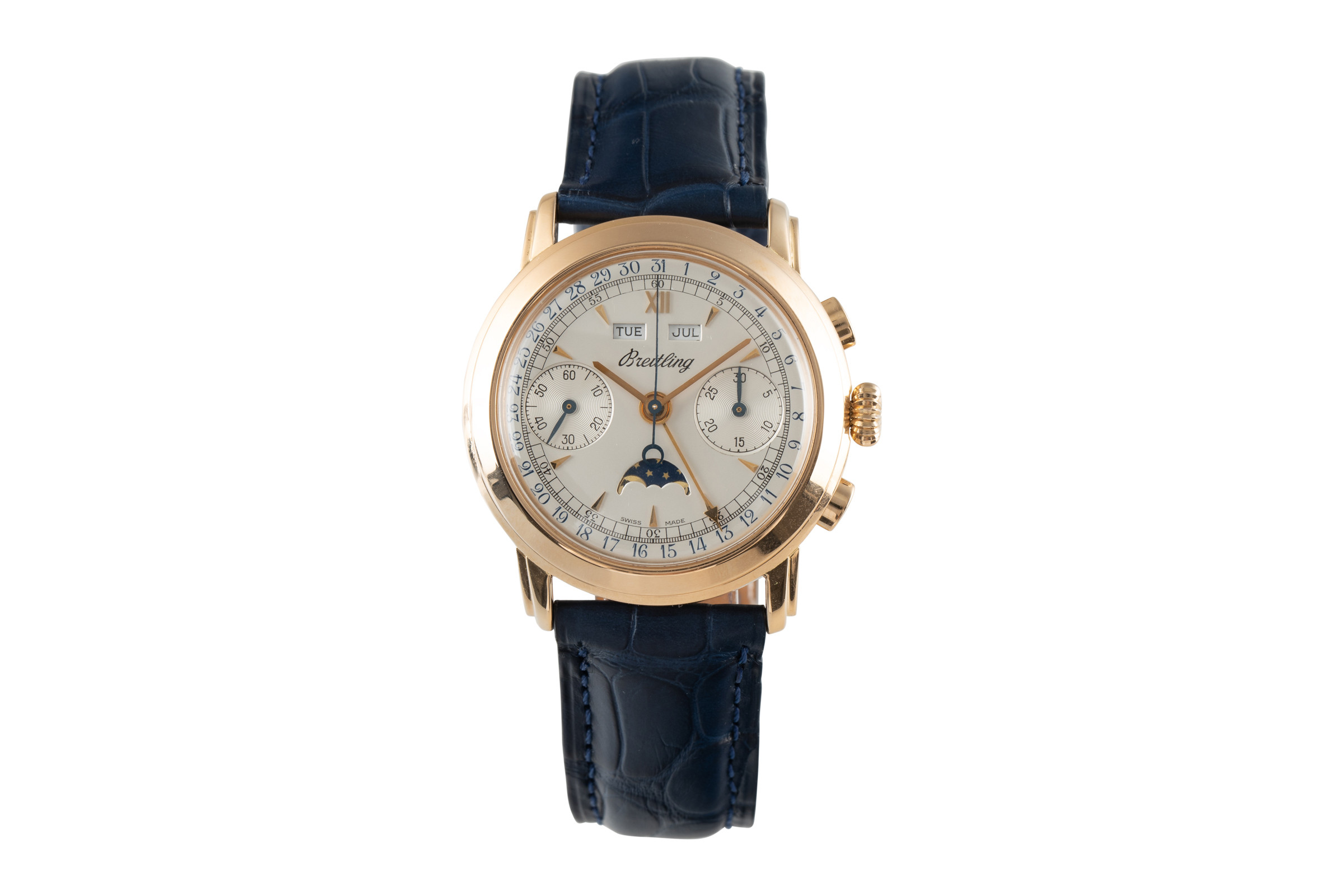 Breitling Montbrillant chronograph 18 ct red gold manual winding Ref. 1940