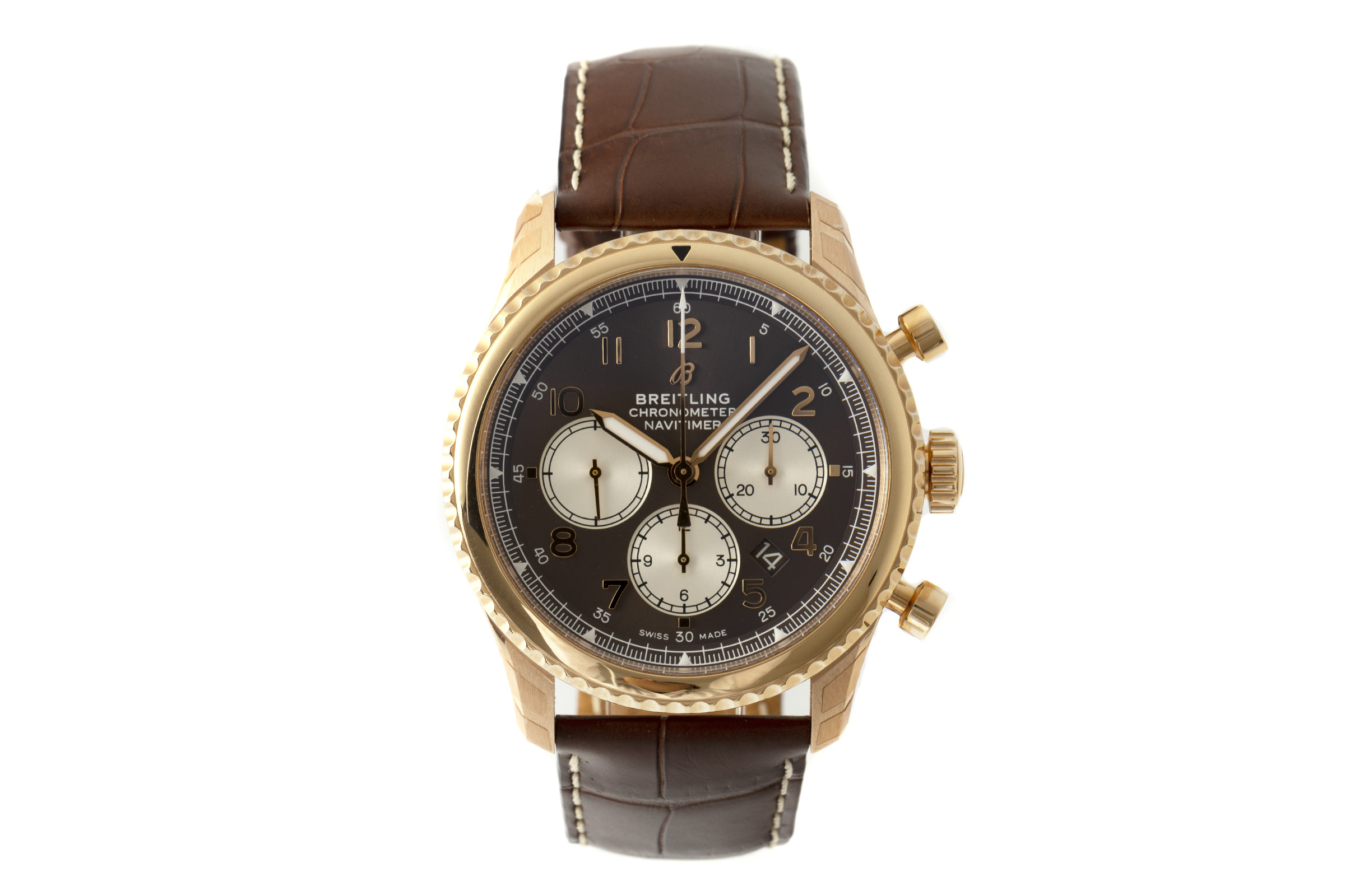 Breitling Navitimer chronograph 18 ct gold automatic Kal. B01 Ref. RB0117
