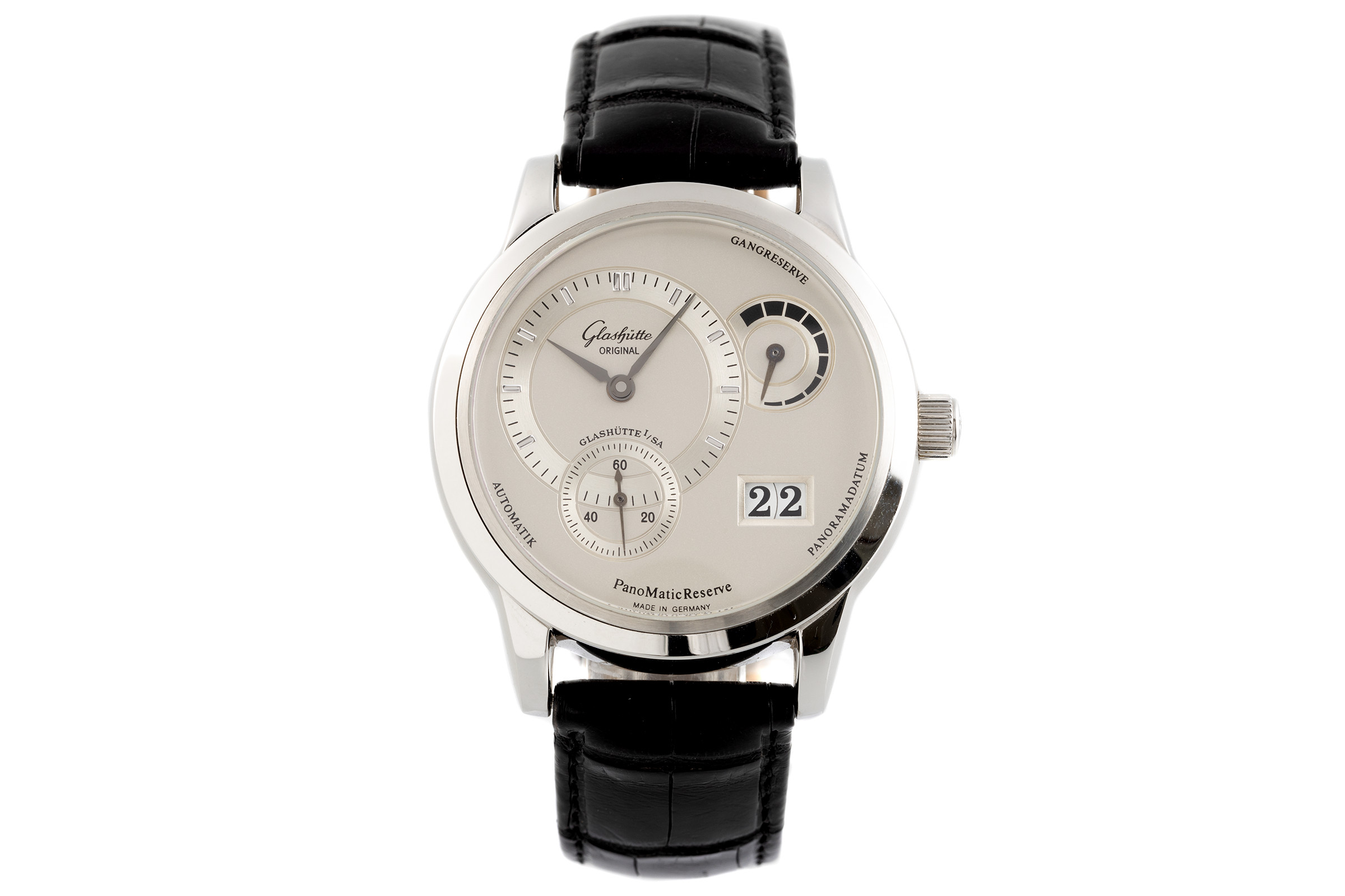Glashutte Original PanoMaticReserve steel automatic Kal. GUB 90 Ref. 90-03-31-11-04