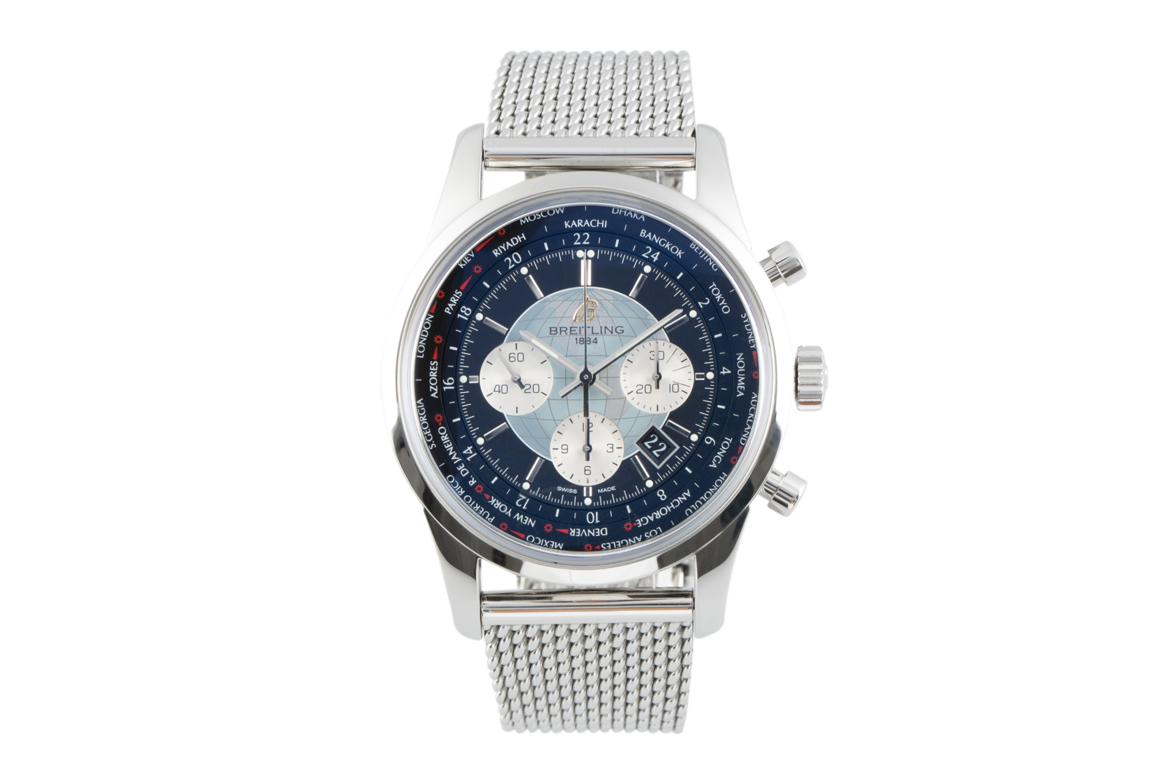 Breitling Transocean chronograph steel automatic Kal. B05 Ref. AB0510