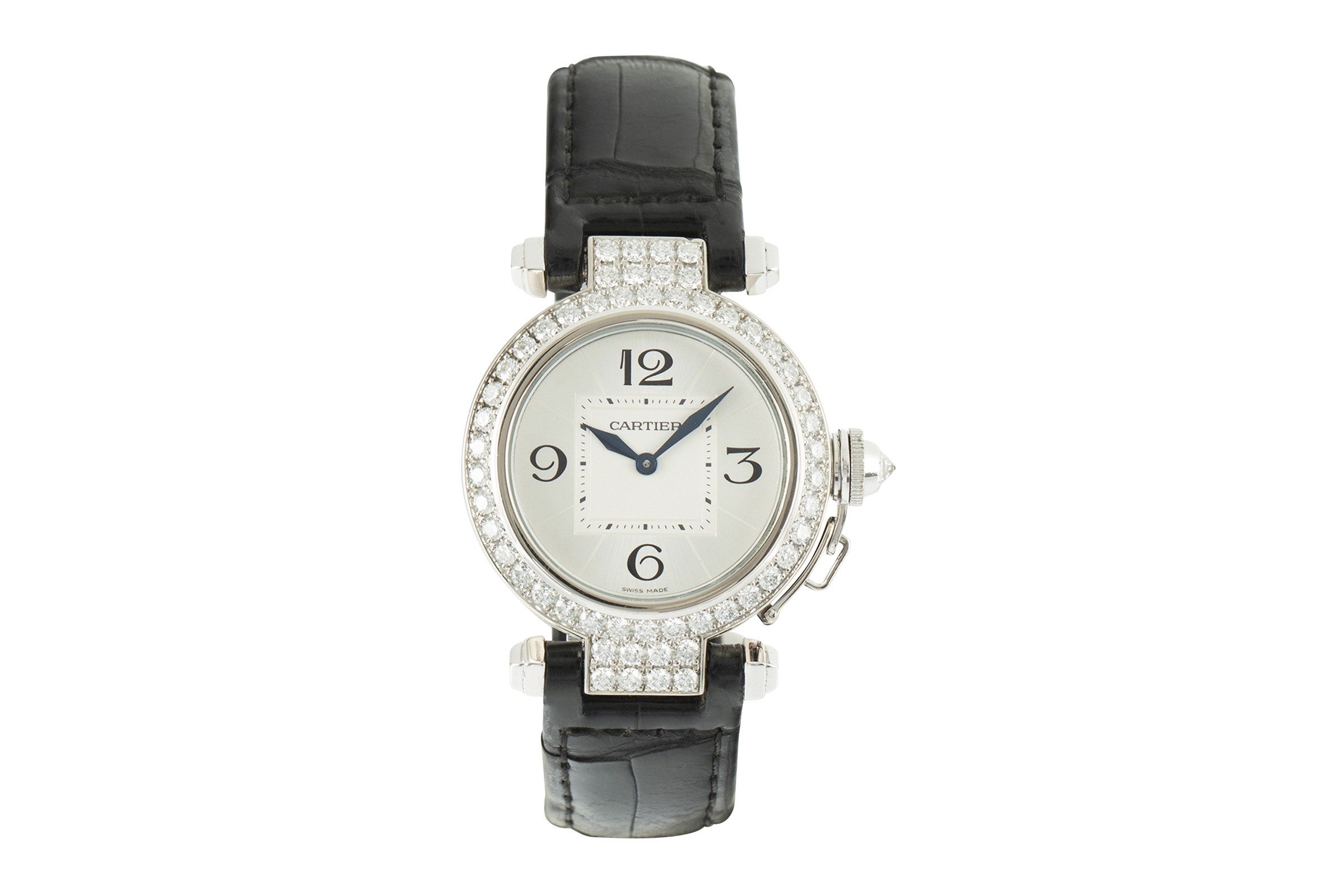 Cartier Pasha 18 ct white gold quartz Kal. 690 Ref. 2813