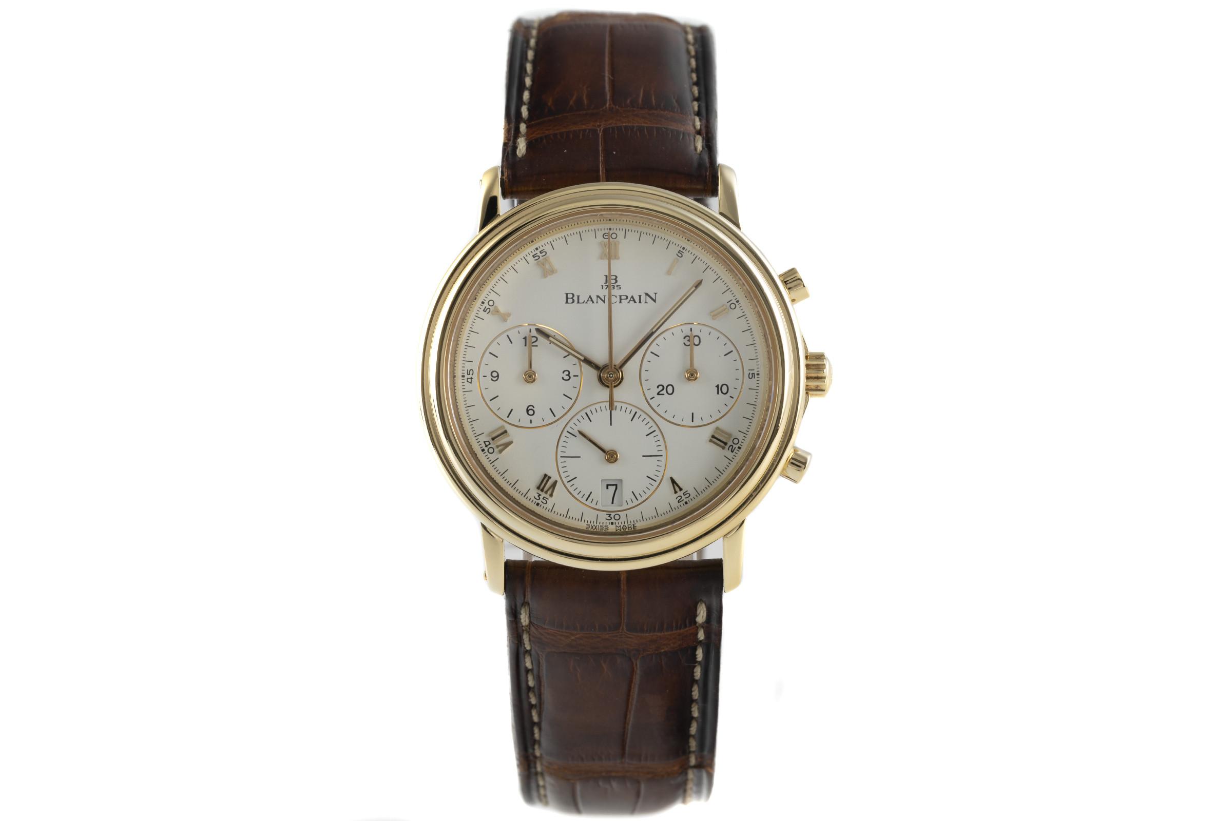 Blancpain Villeret chronograph 18 ct gold automatic Kal. 1185