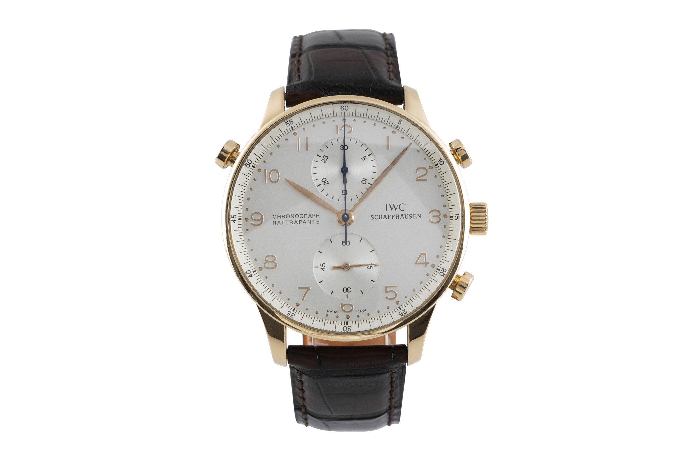IWC Portugieser chronograph 18 ct gold manual winding Kal. C.76240 Ref. 3712
