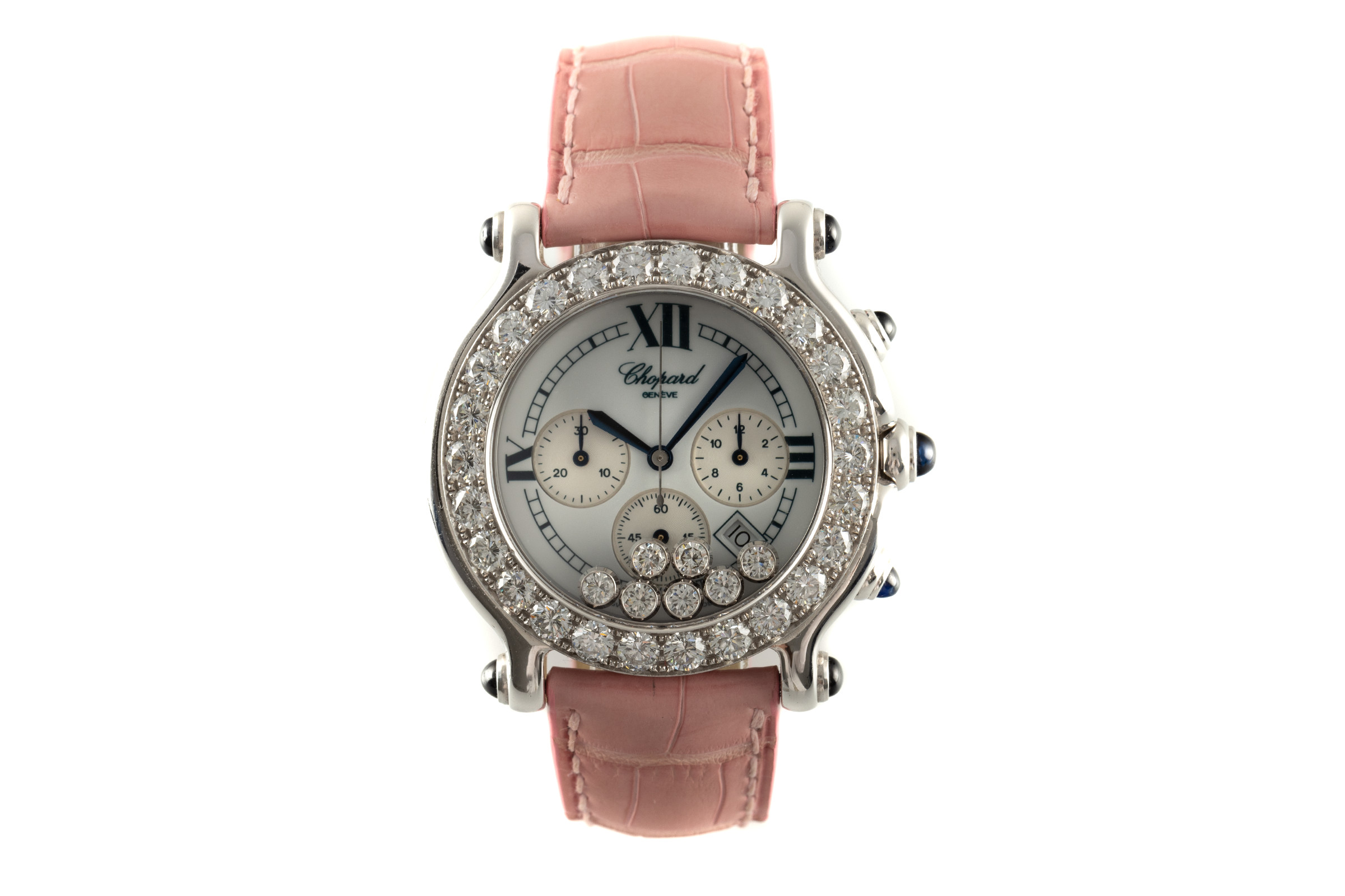 Chopard Happy Sport chronograph 18 ct white gold quartz Ref. 28/3189-23/11