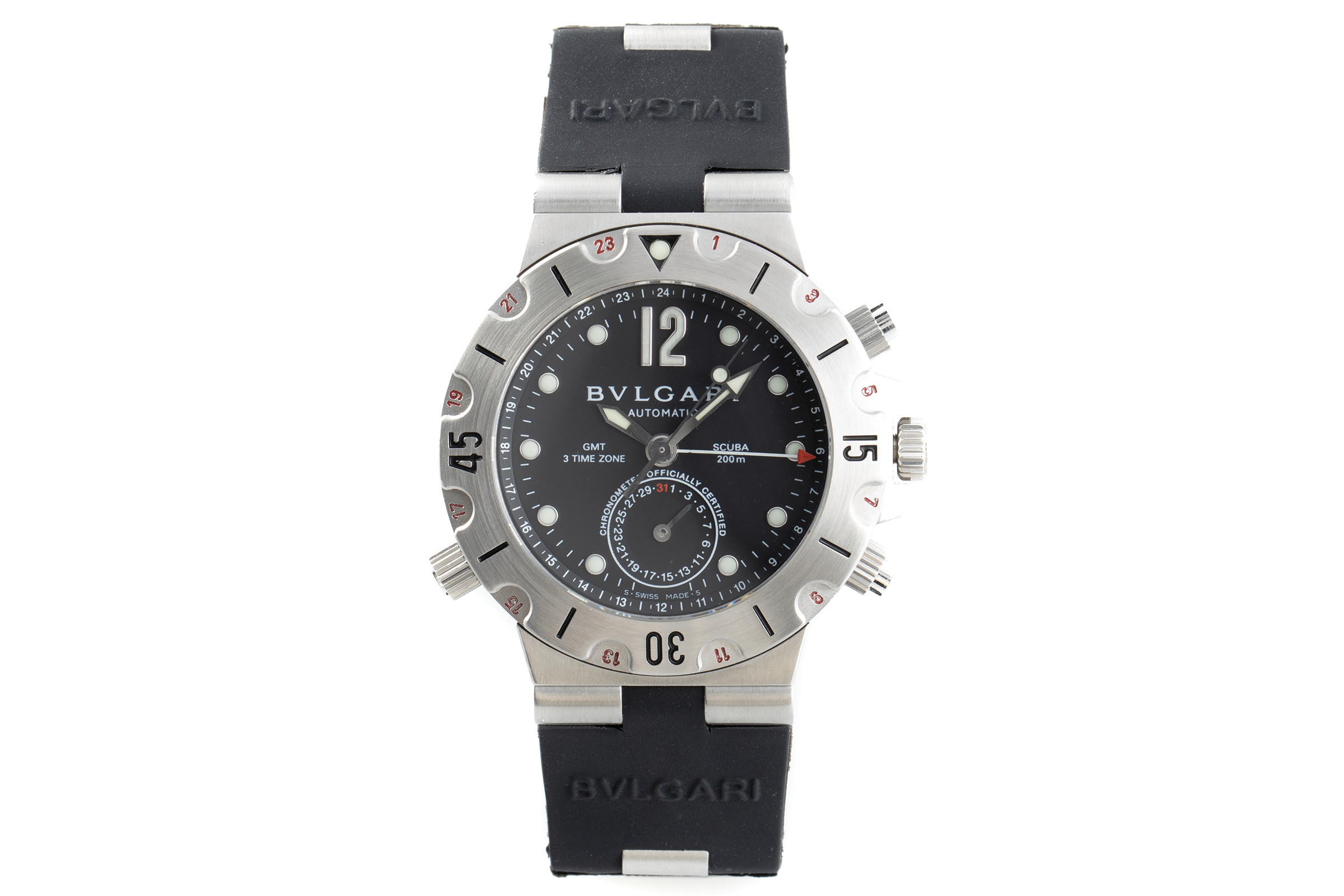 Bvlgari Diagono chronograph steel automatic Kal. 312TEET Ref. SD 38S GMT