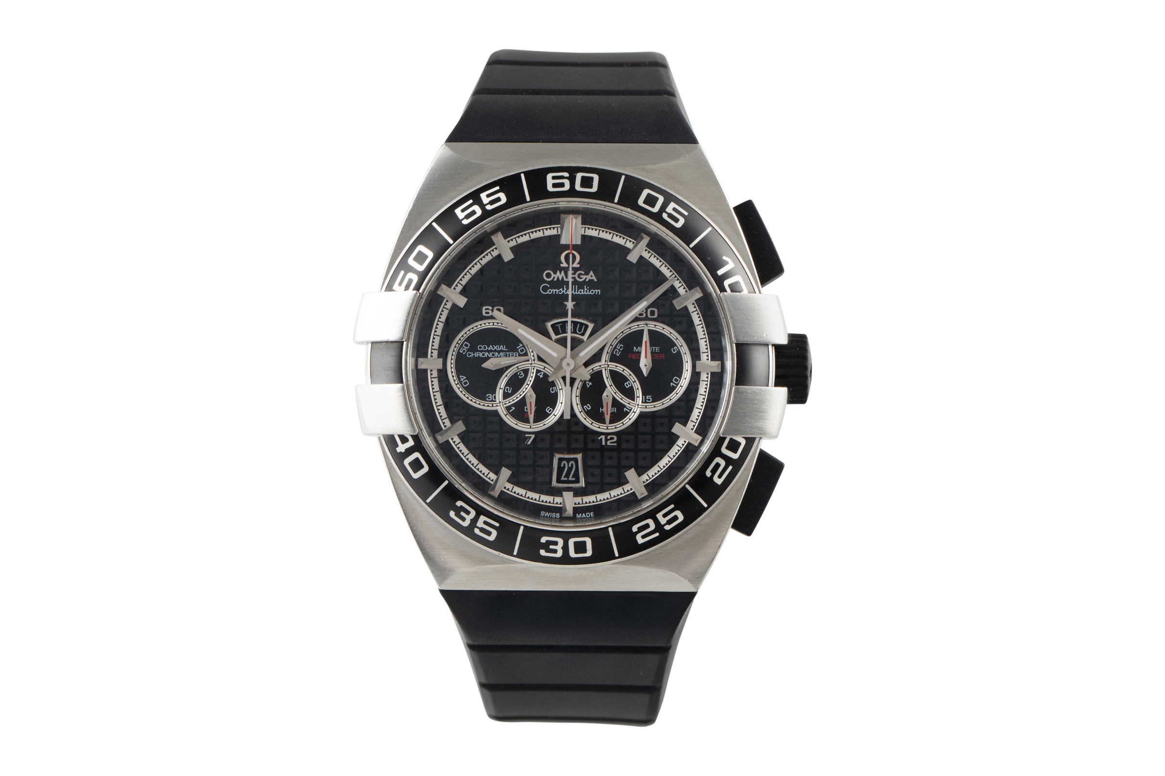 Omega Constellation chronograph steel automatic Kal. 3890 Ref. 121.32.44.52.01.001