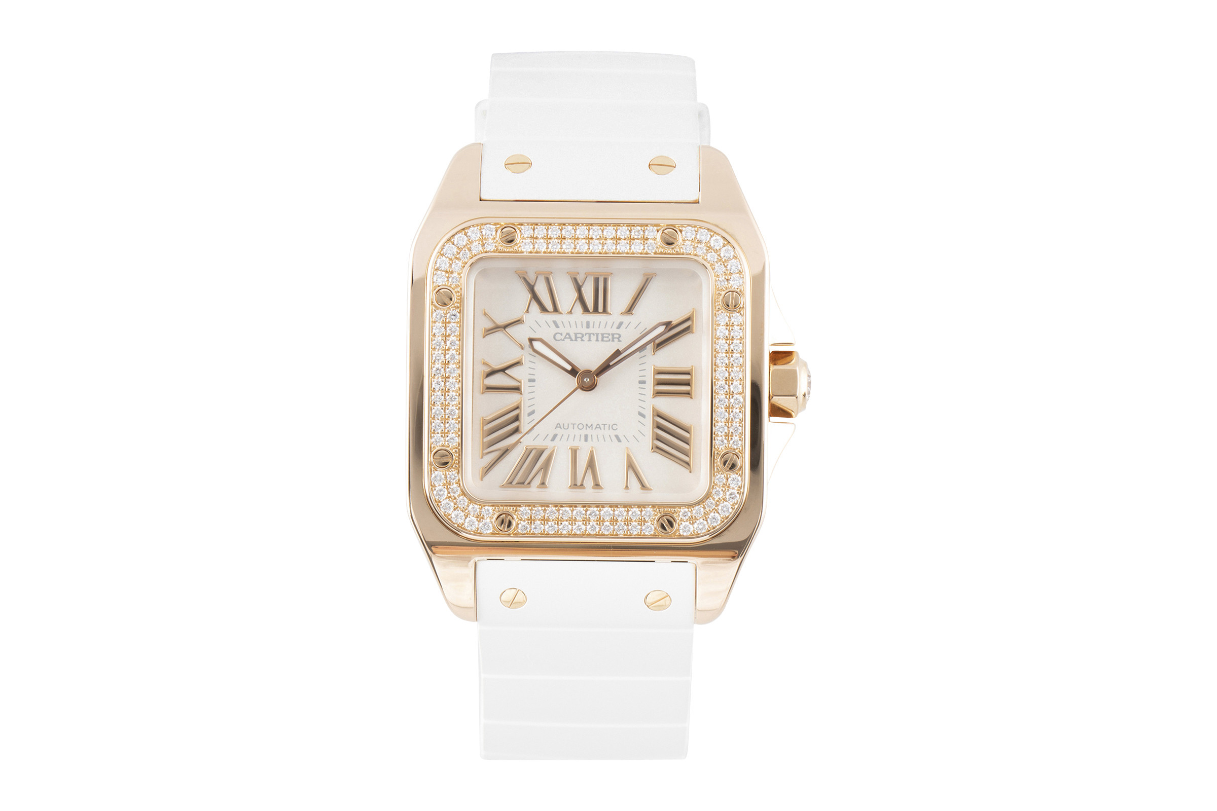 Cartier Santos 100 18 ct red gold automatic Kal. 076 Ref. 2879