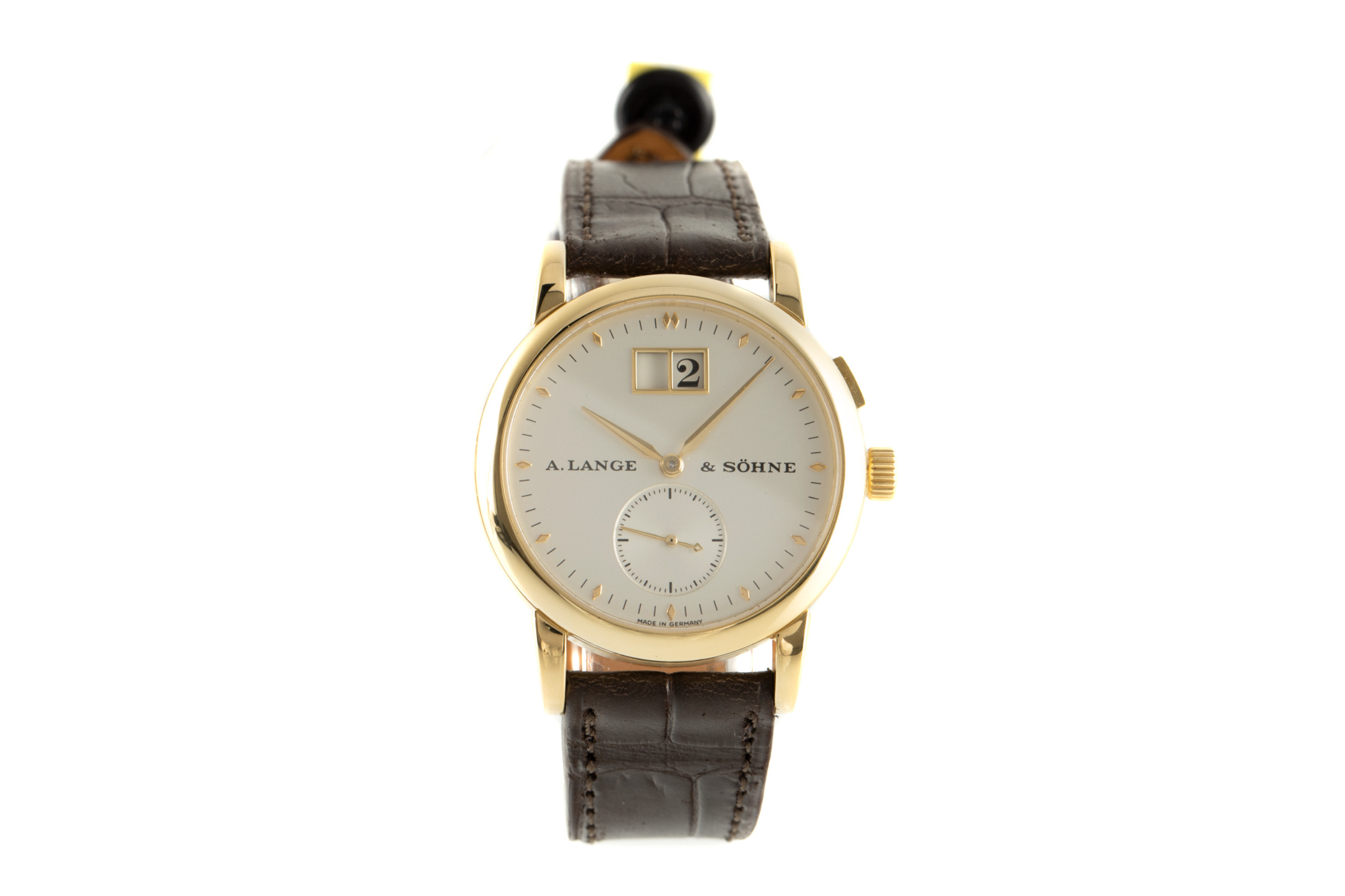 A. Lange & Sohne Saxonia 18 ct gold manual winding Kal. L941.3 Ref. 105.021