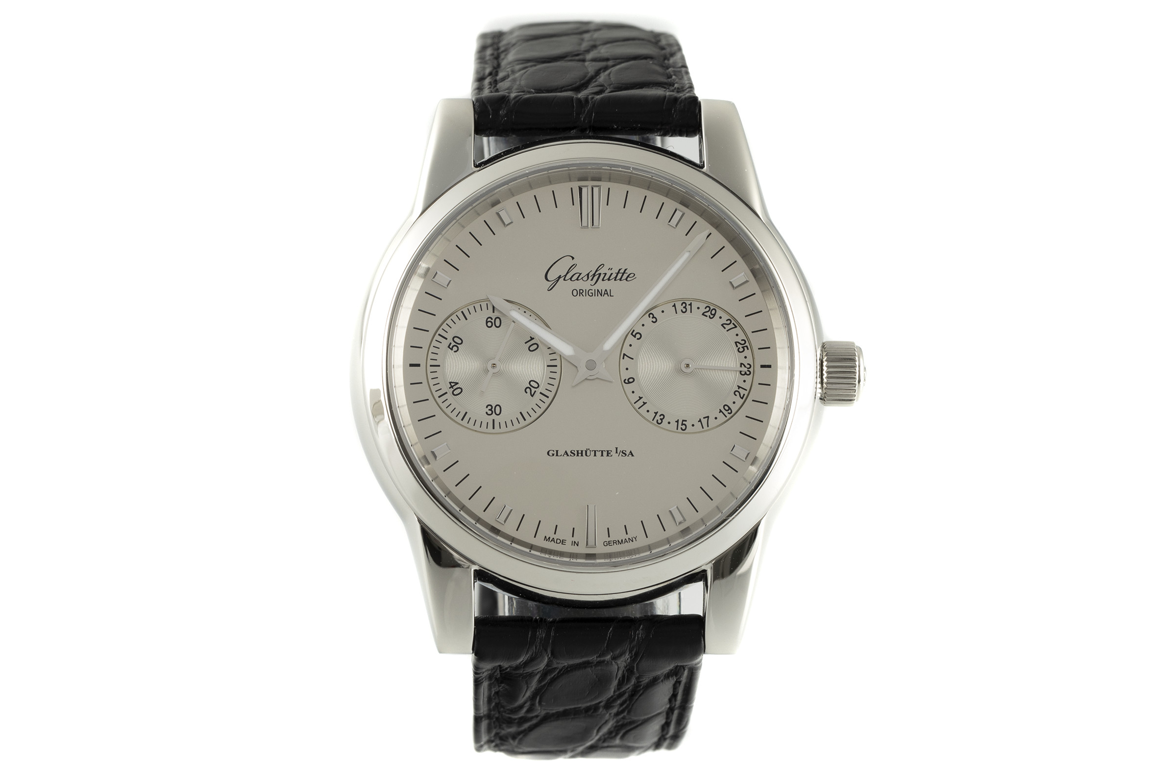 Glashutte Original Senator steel automatic Kal. GO 39 Ref. 1-39-58-02-02-04