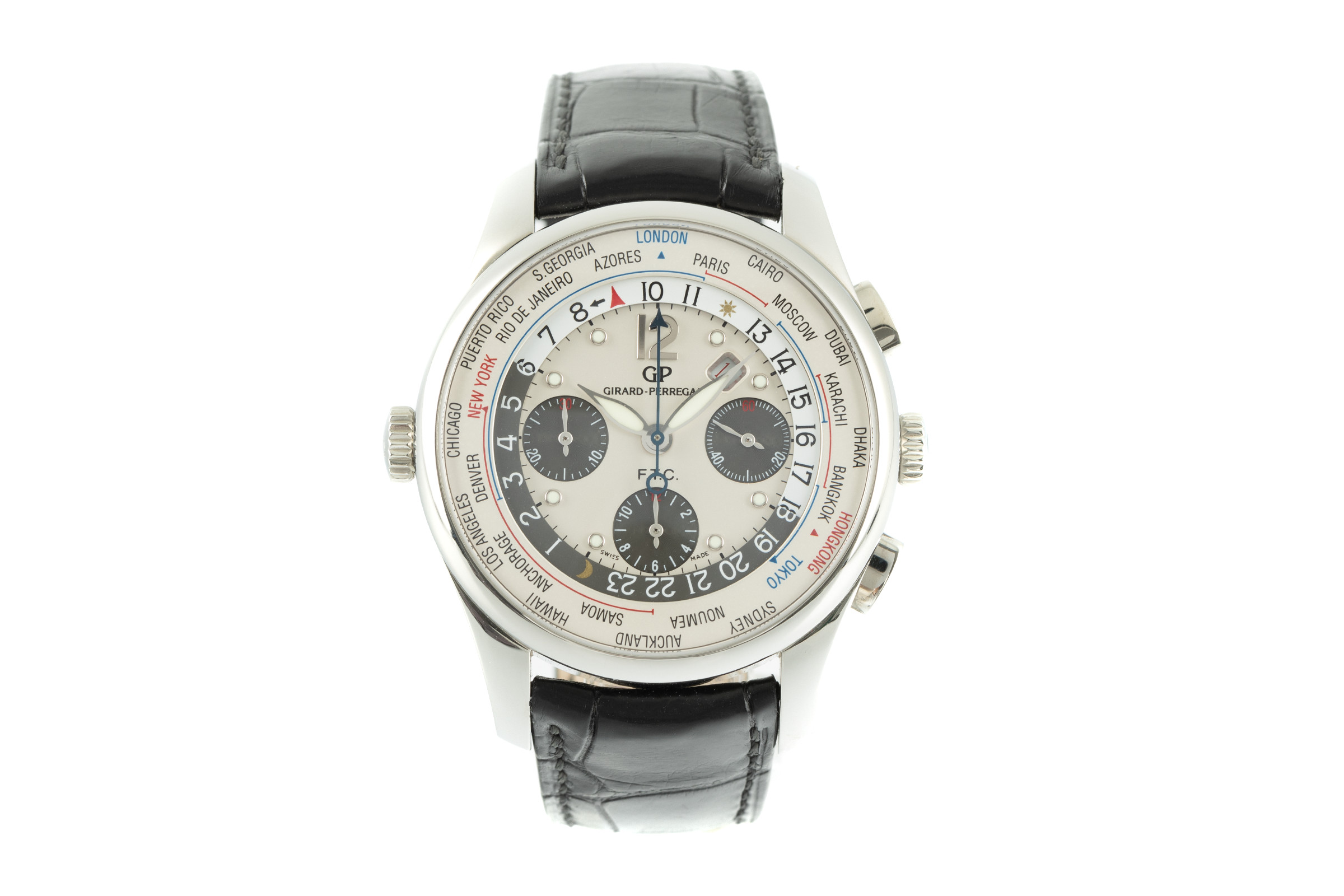 Girard Perregaux Traveller chronograph steel automatic Kal. 3387 Ref. 49805