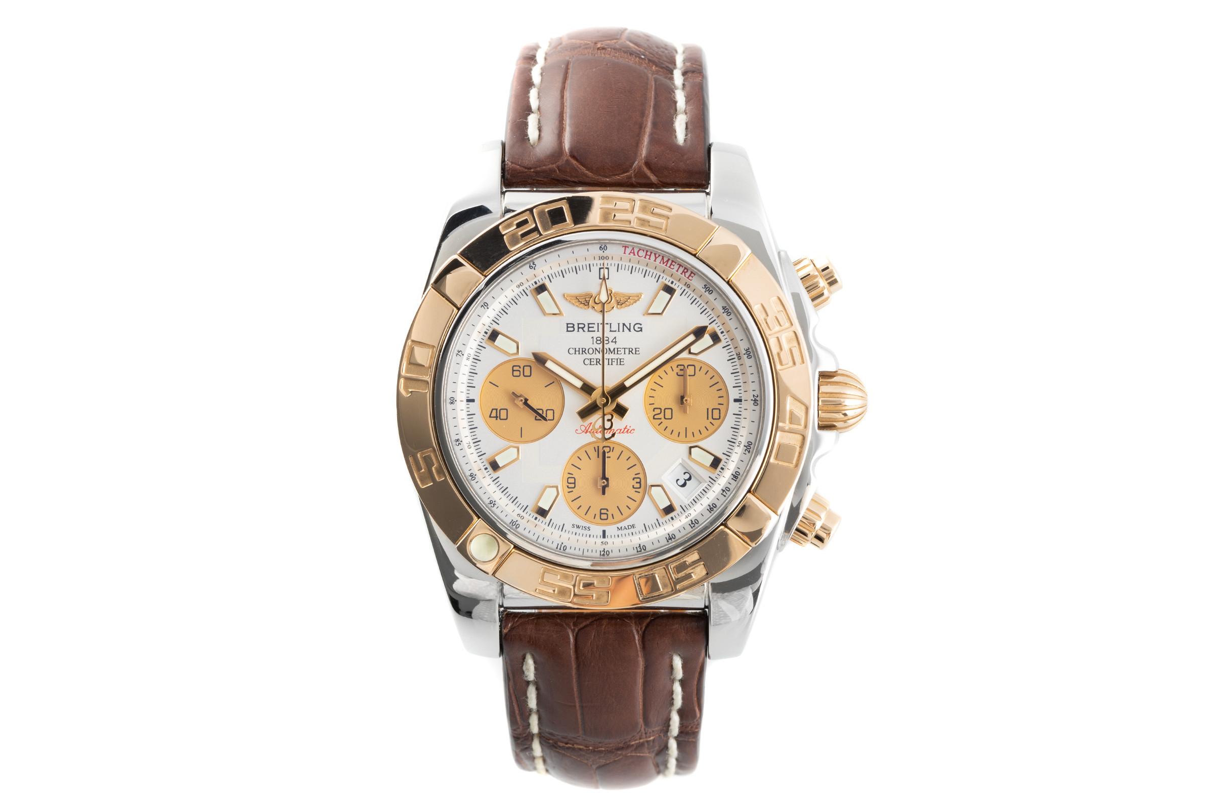 Breitling Chronomat 41 chronograph steel / gold automatic Kal. B01 Ref. CB0140