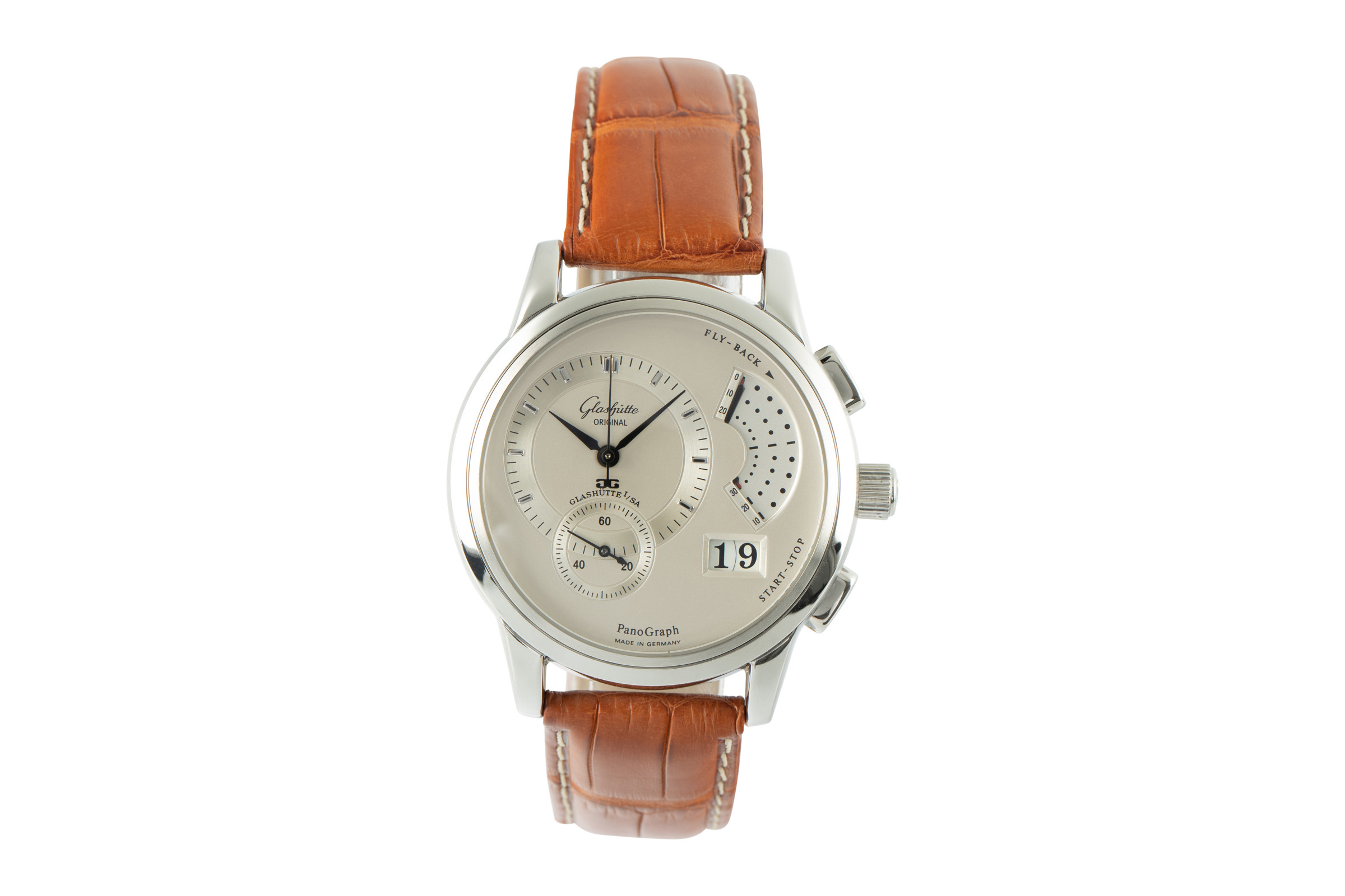 Glashutte Original PanoGraph chronograph steel manual winding Kal. GUB 61 Ref. 61-01-02-02-04