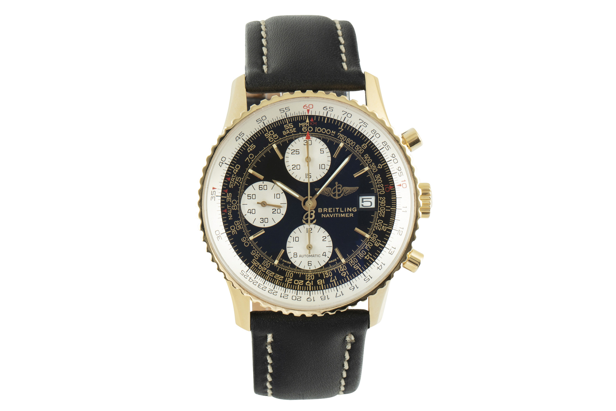 Breitling Old Navitimer chronograph 18 ct gold automatic Kal. 7750 Ref. K13022