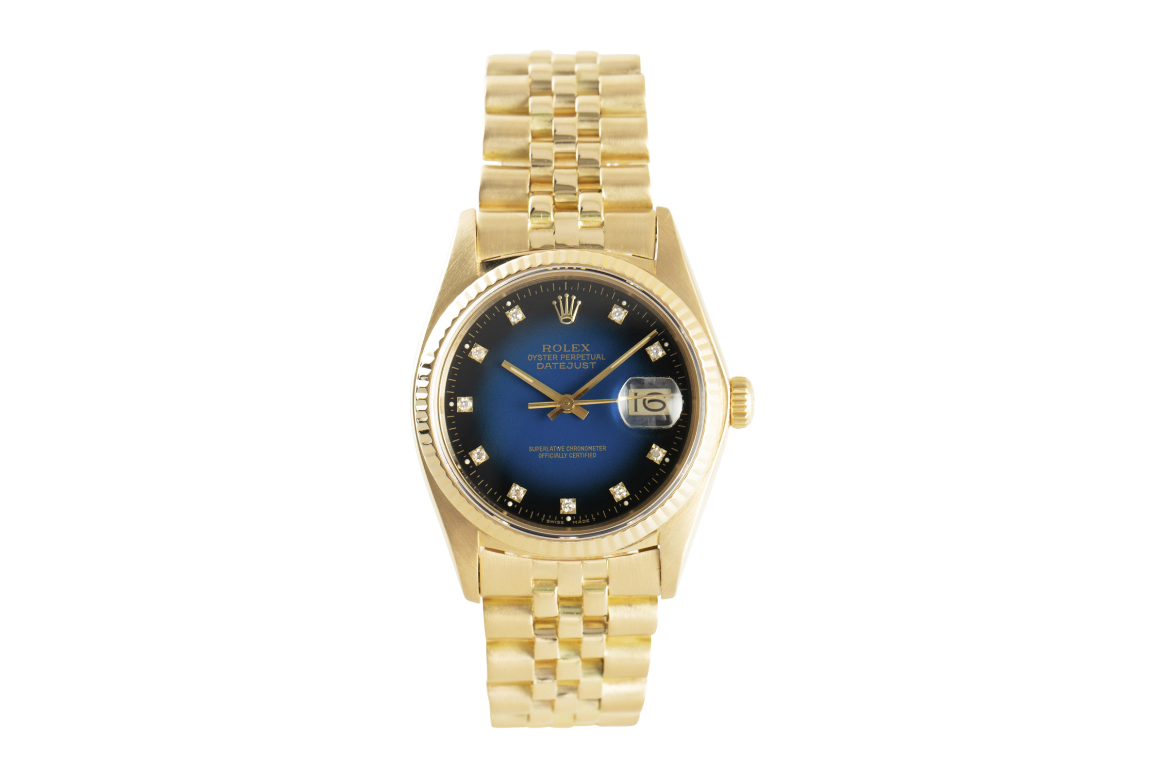 Rolex Datejust 18 ct gold automatic Kal. 3035 Ref. 16018 VINTAGE